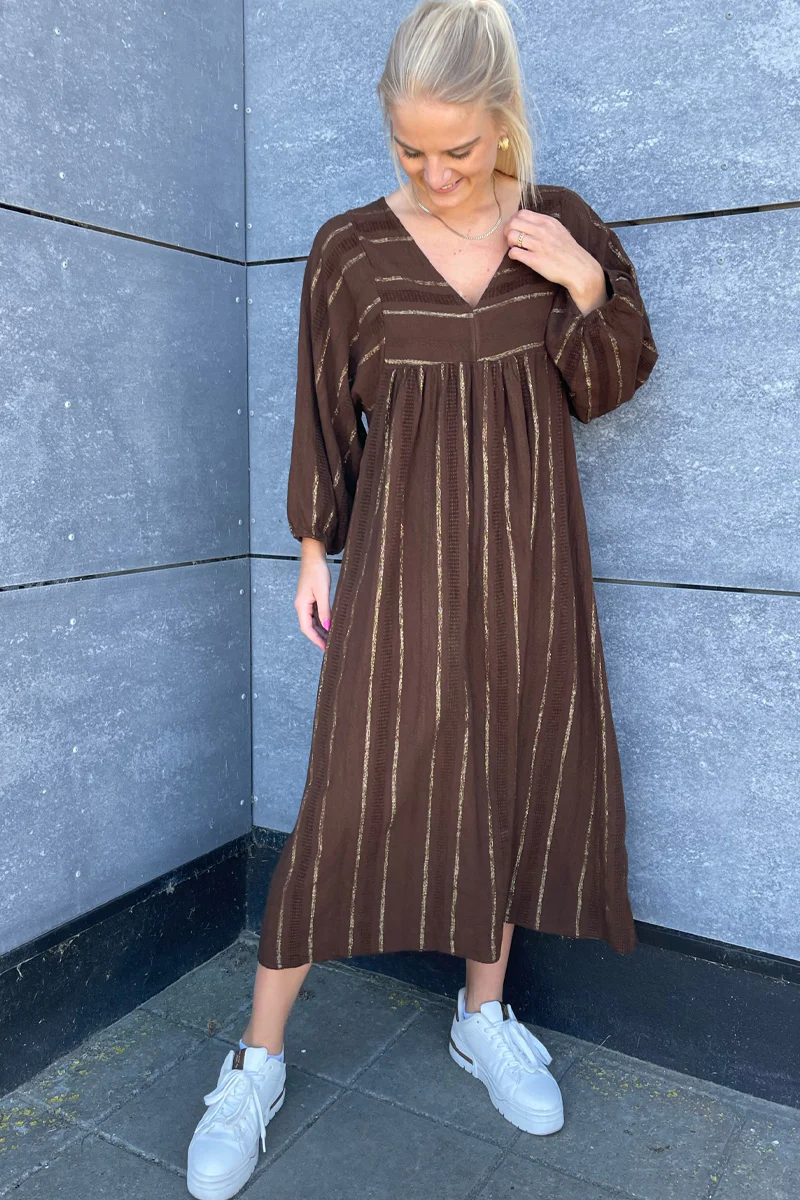 87152 Dress | Coffee | Kjole fra Marta du Chateau - Image 5