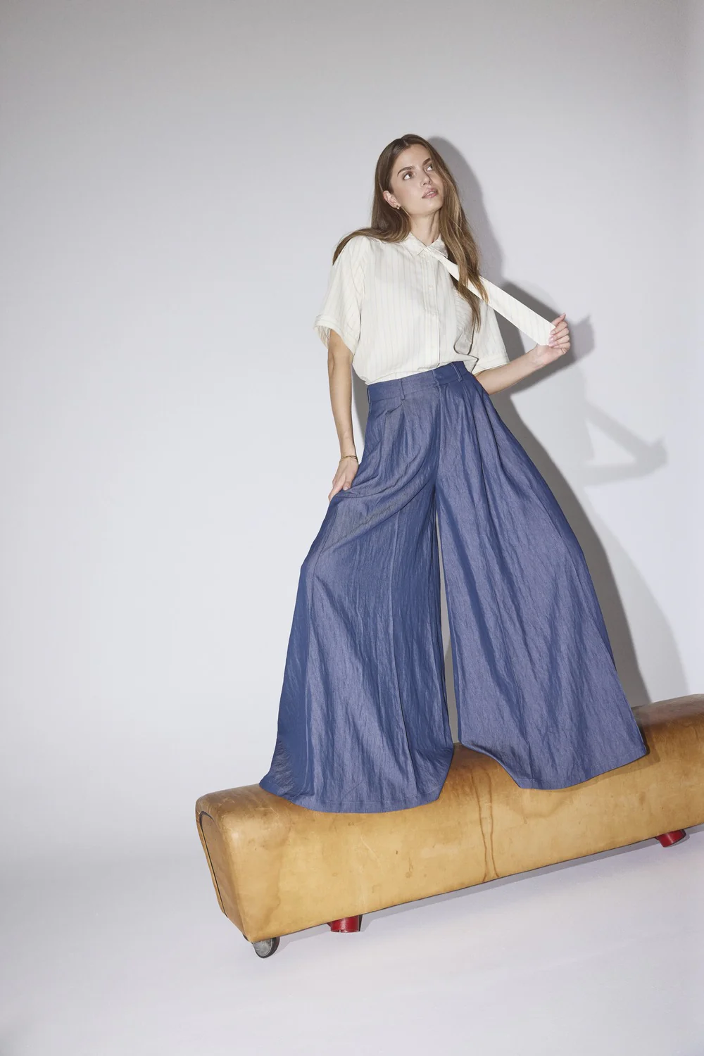 Abiola Skirt Pant 41123 | Denim blue | Bukser fra Co'couture - Image 3
