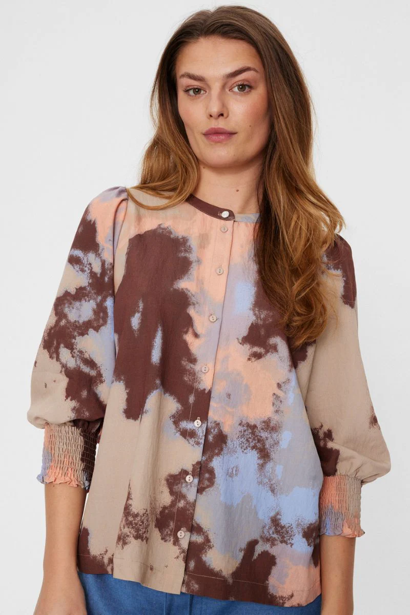 Aby Shirt 205279 | Simply Taupe W. Coral Pink | Skjorte fra Freequent - Image 2