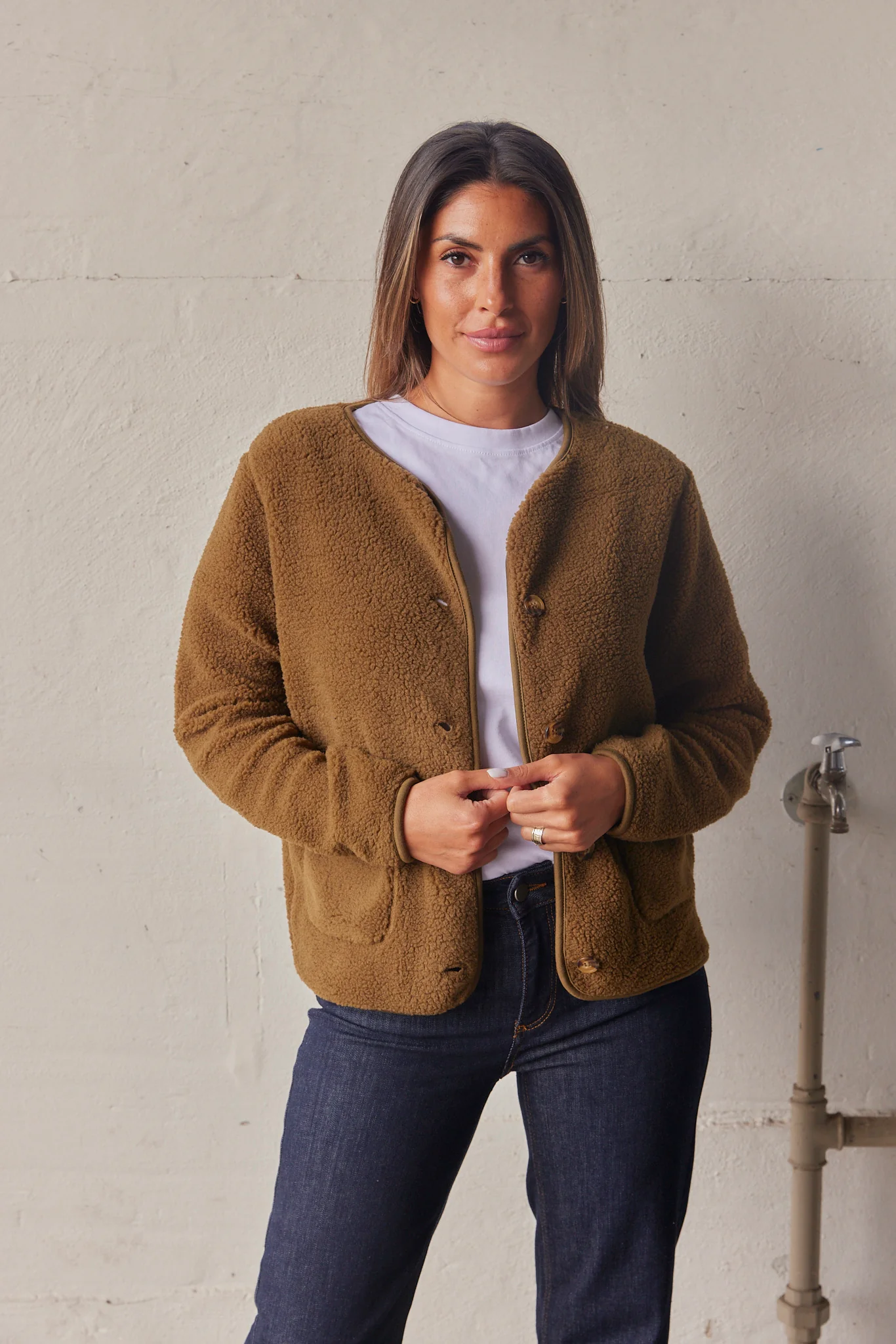 Ada Teddy Jacket | Army | Jakke fra French Laundry - Image 5