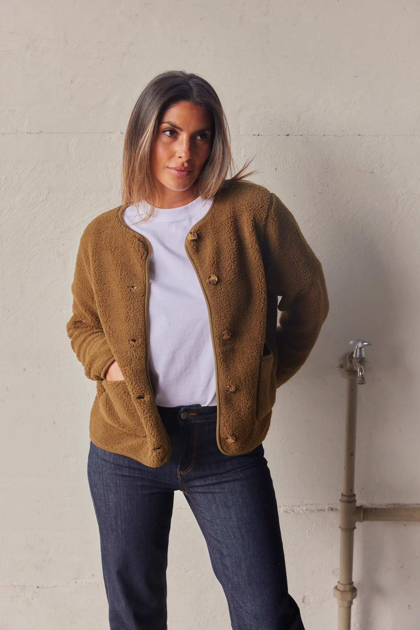 Ada Teddy Jacket | Army | Jakke fra French Laundry - Image 6