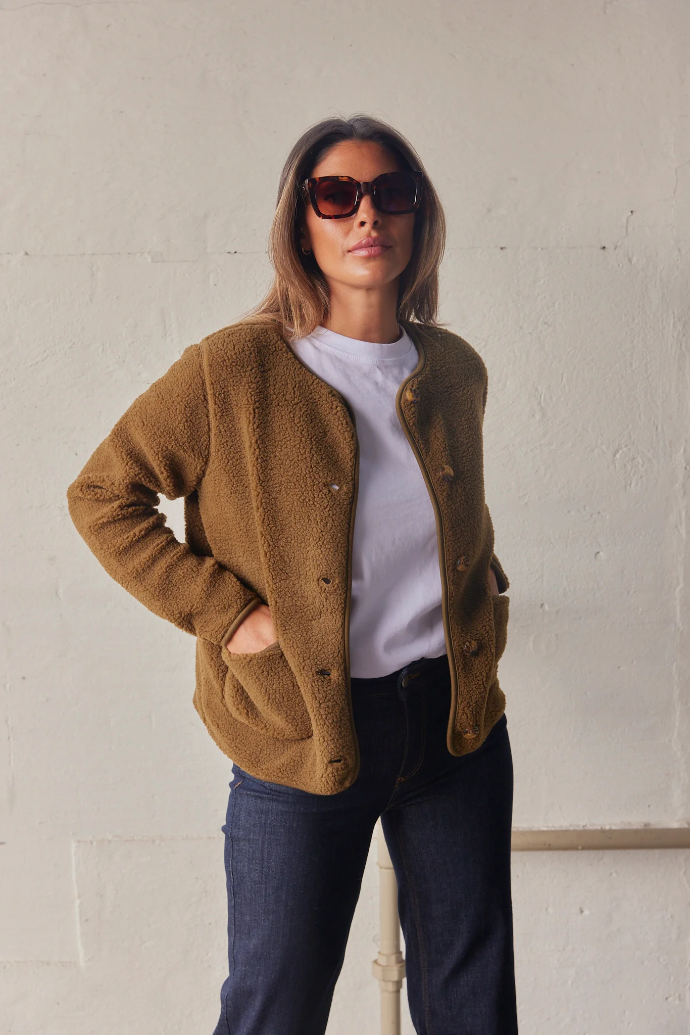 Ada Teddy Jacket | Army | Jakke fra French Laundry - Image 7
