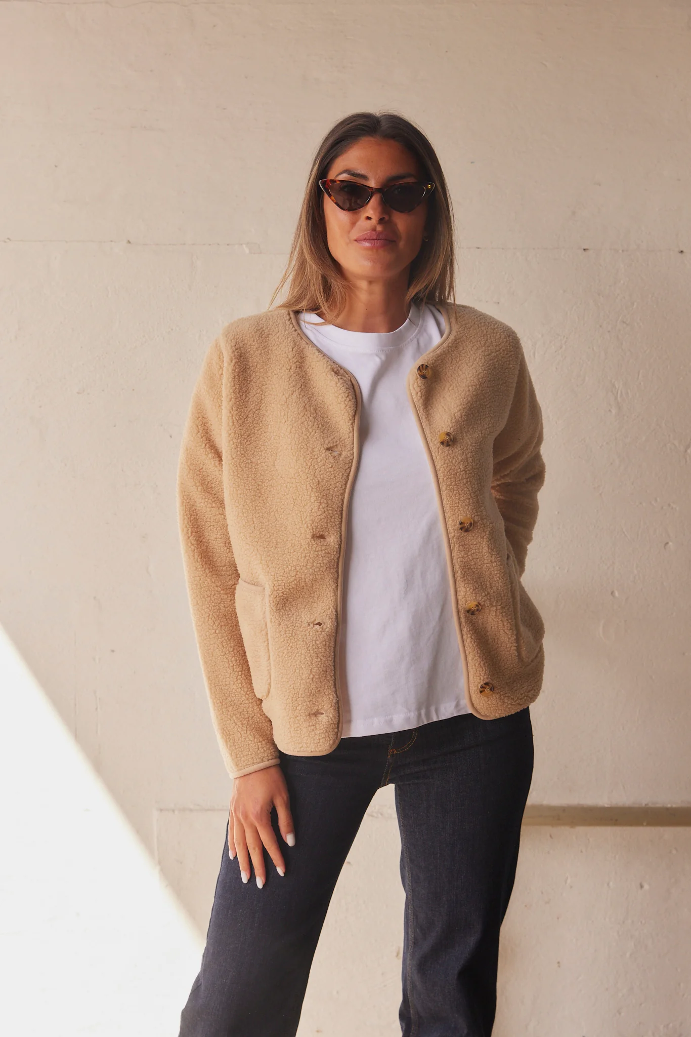 Ada Teddy Jacket | Sand | Jakke fra French Laundry - Image 6