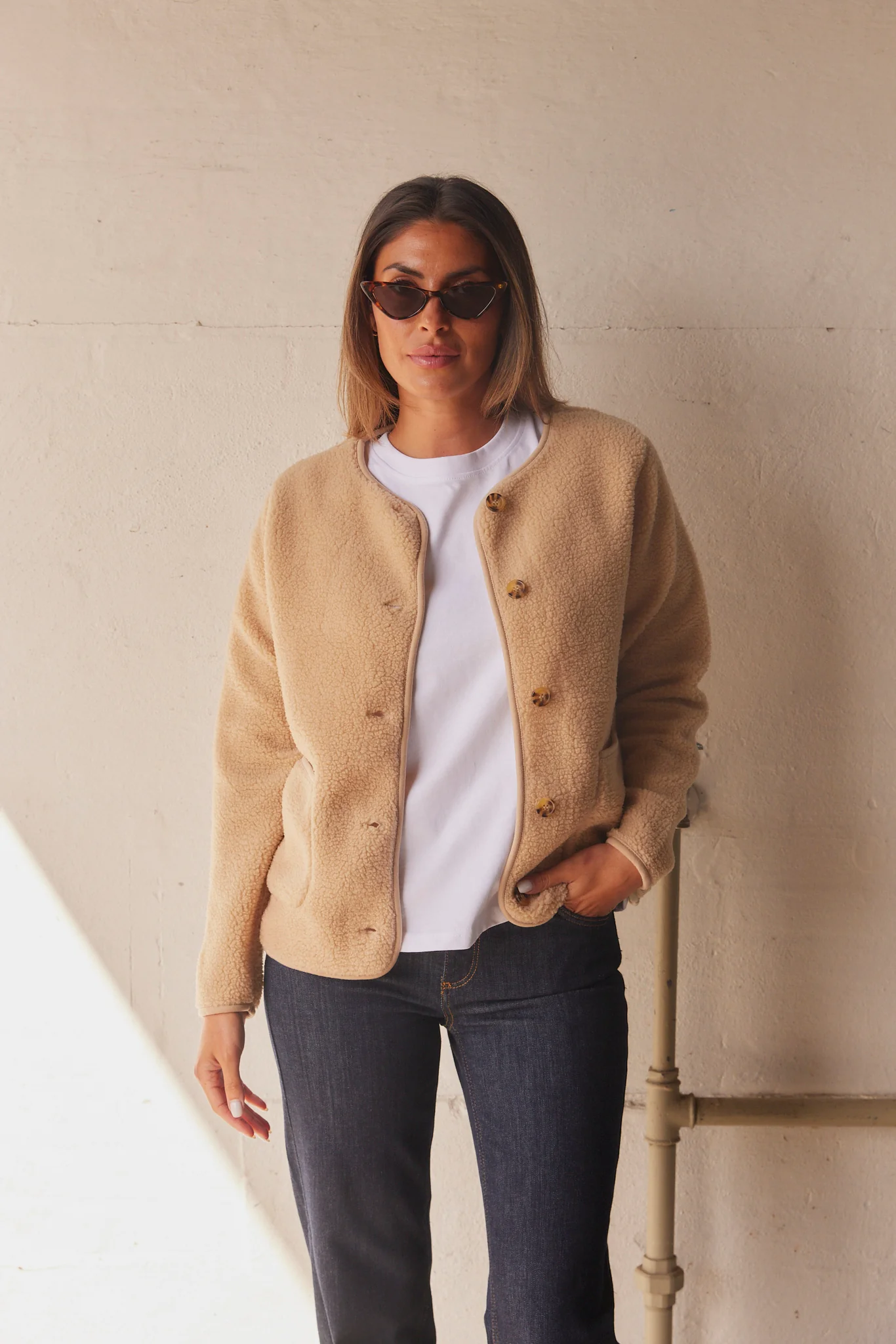 Ada Teddy Jacket | Sand | Jakke fra French Laundry - Image 7