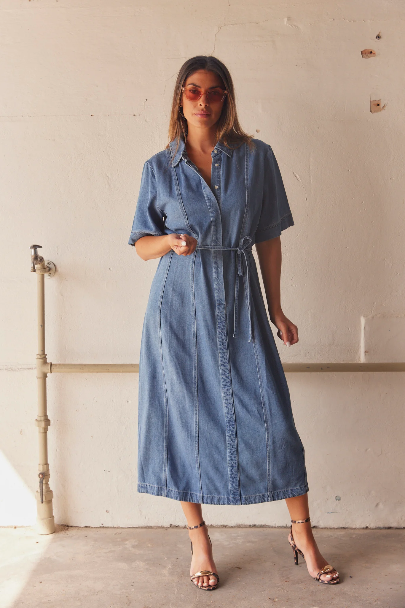 Agnes Midi Dress | Blå | Kjole fra Statebird - Image 6