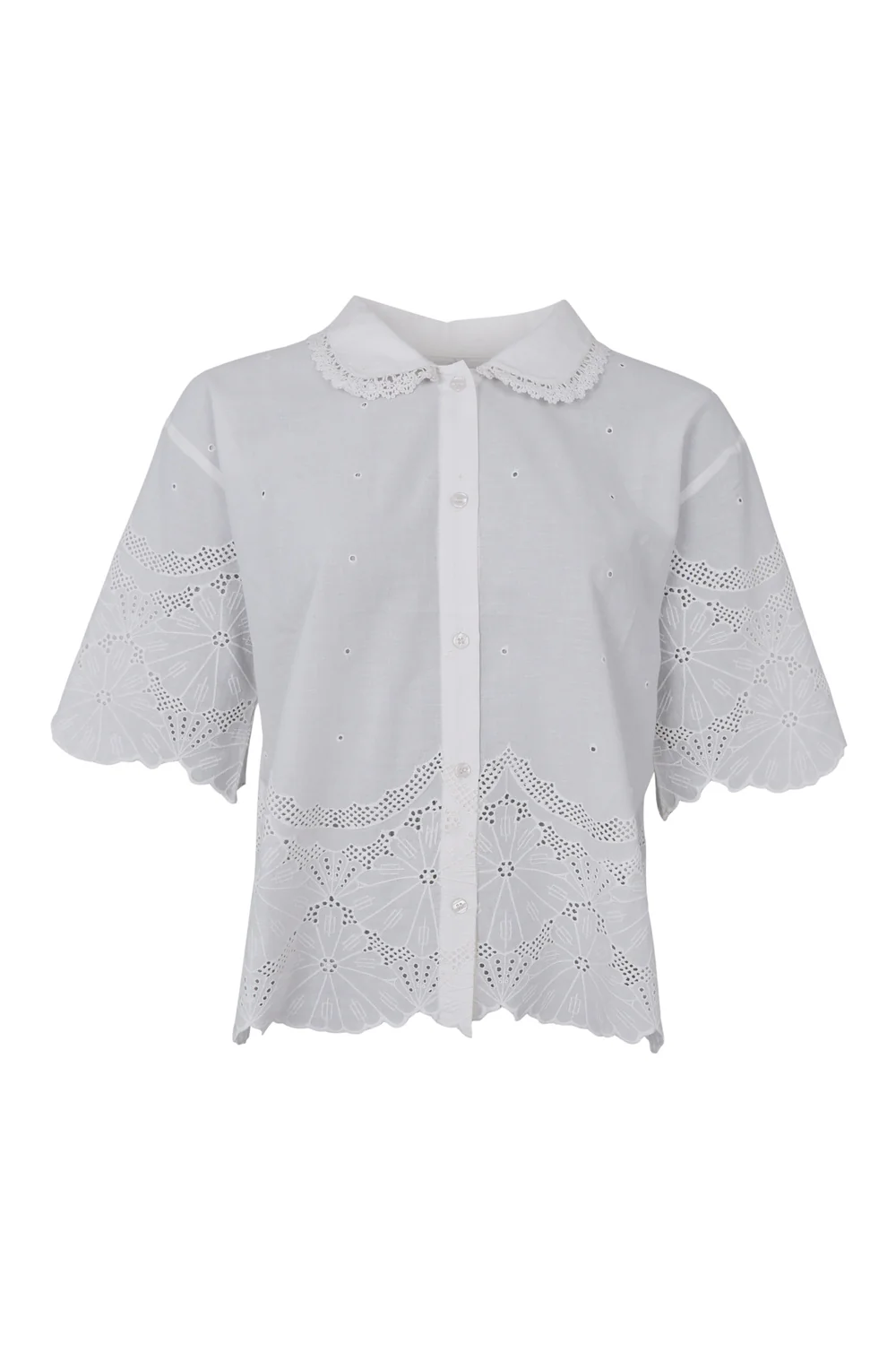 Agneta Lace Blouse | Off White | Bluse fra Black Colour - Image 3