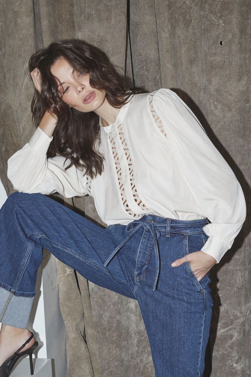 Aila Lace Shirt 35867 | Off white | Bluse fra Co'couture - Image 3