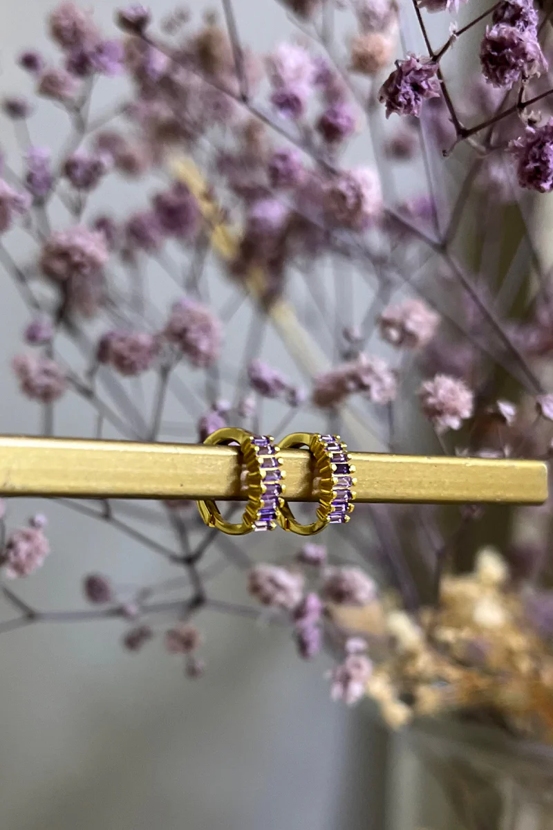 Aimi Earrings | Forgyldt/Lilla | Ørering fra Birdsong - Image 4