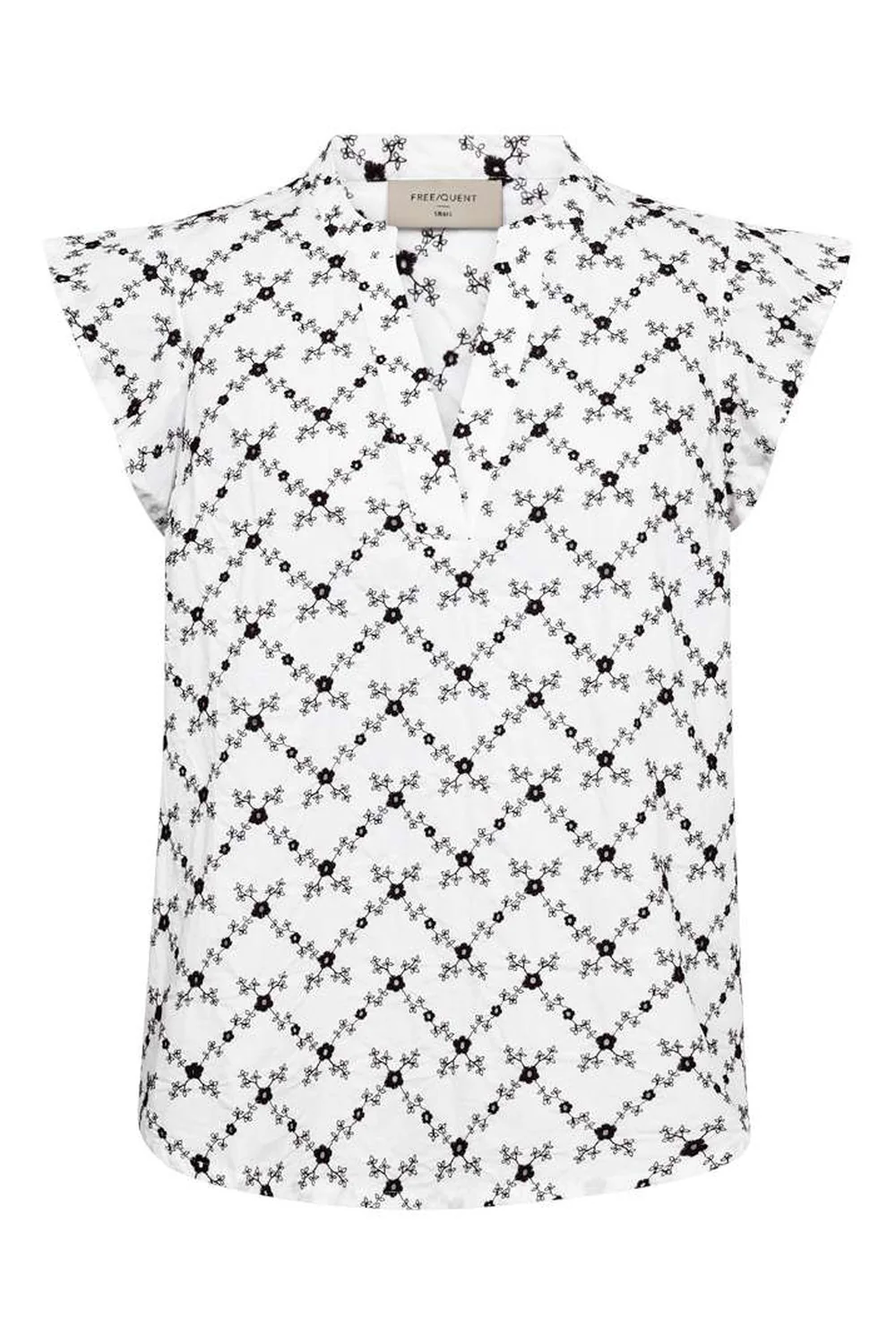Alisa Blouse 208319 | Brilliant White W. Coffee Bean | Bluse fra Freequent