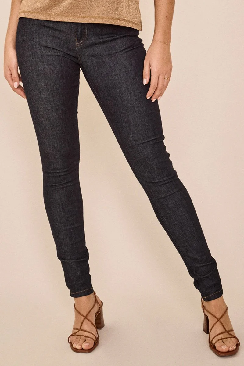 Alli Cover Jeans | Dark Blue | Højttaljet slim fit jeans fra Mos Mosh - Image 3