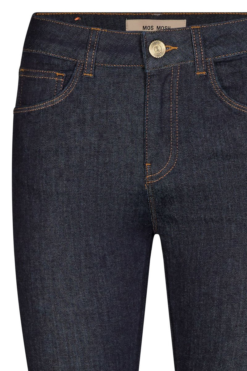 Alli Cover Jeans | Dark Blue | Højttaljet slim fit jeans fra Mos Mosh - Image 7