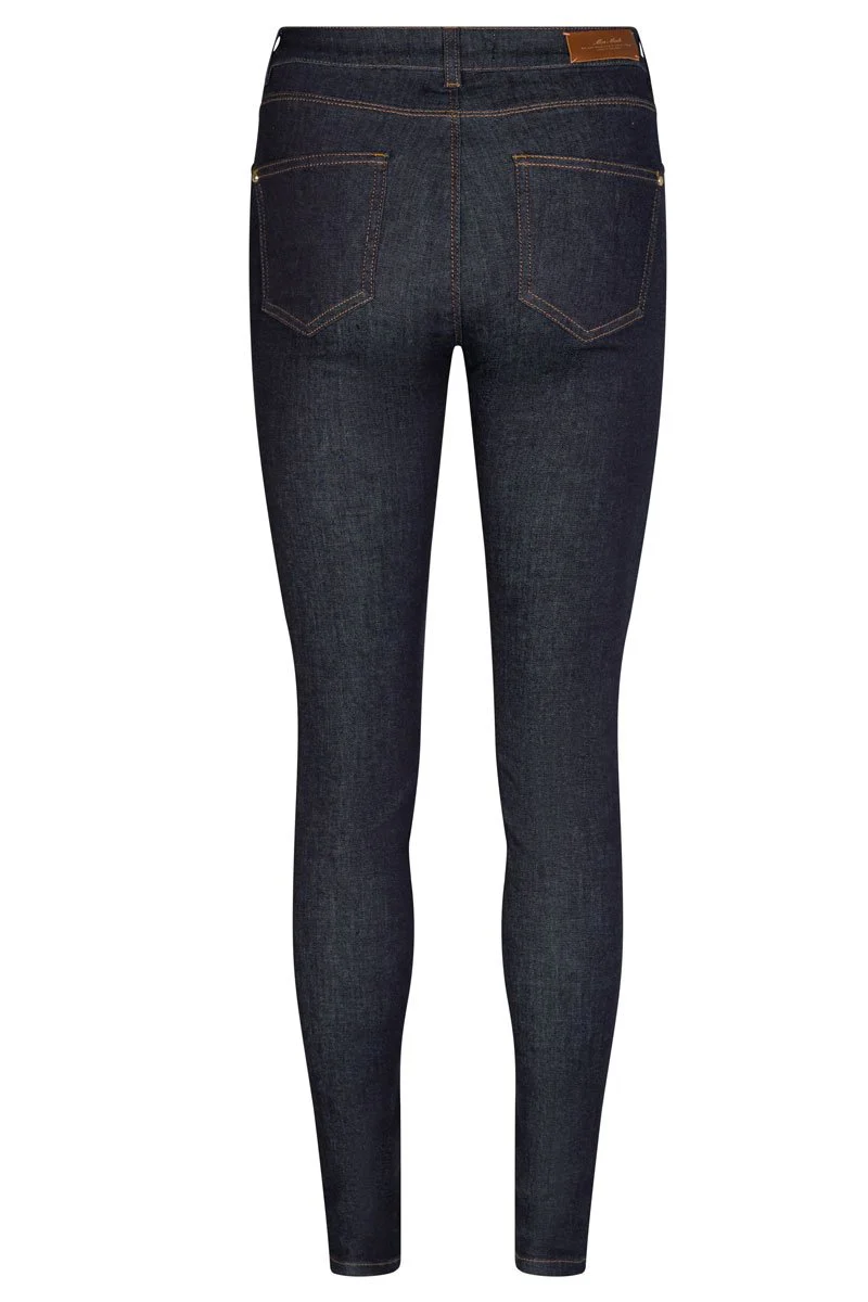 Alli Cover Jeans | Dark Blue | Højttaljet slim fit jeans fra Mos Mosh - Image 8