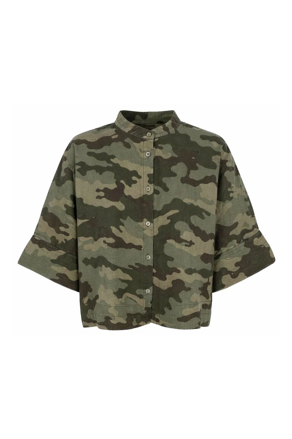 Ally Loose Shirt | Camouflage | Bluse fra Black Colour