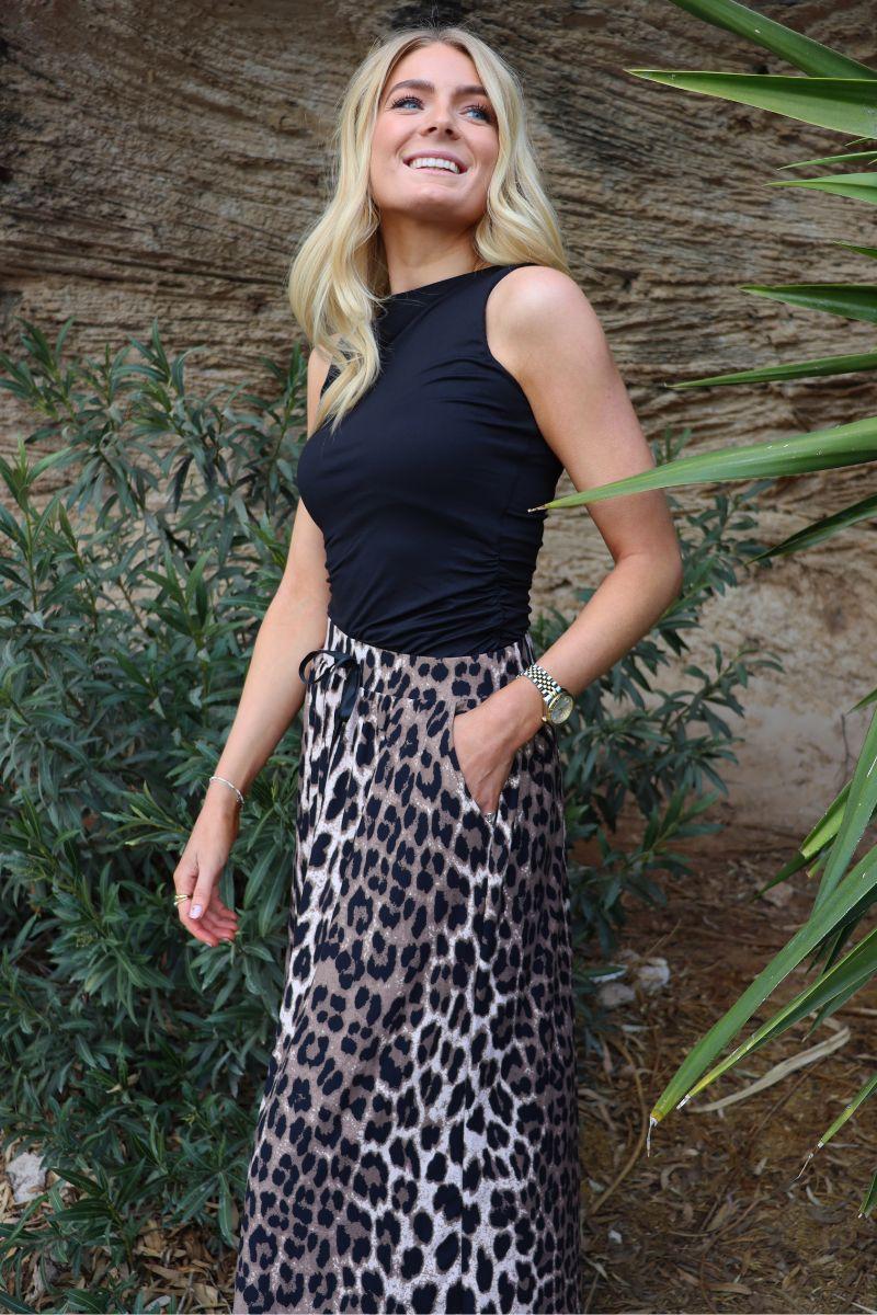 Alma Loose Skirt | Big Lux Leo Fossil | Nederdel fra Liberté - Image 5