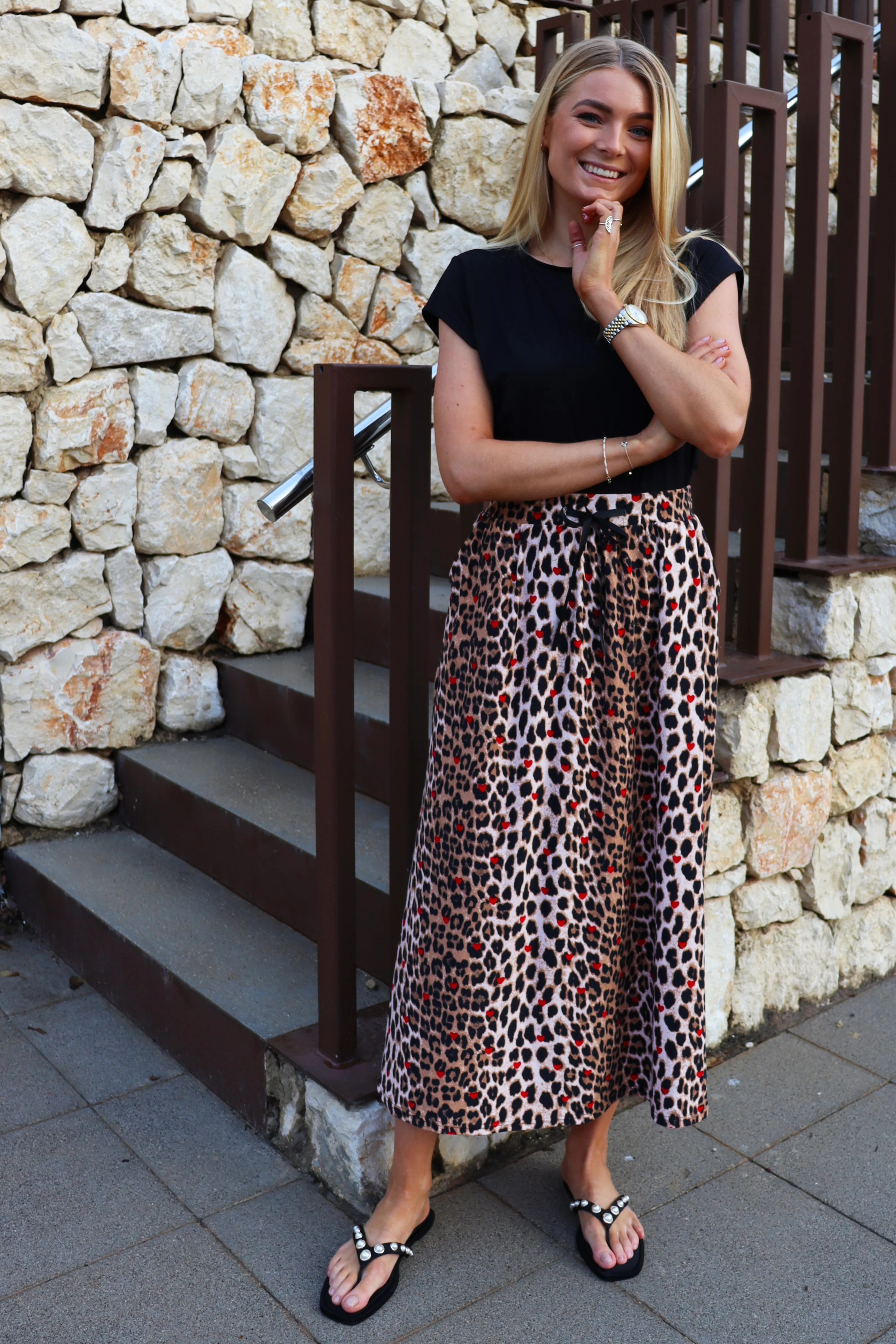 Alma Loose Skirt | Lux Leo Red Heart | Nederdel fra Liberté - Image 4