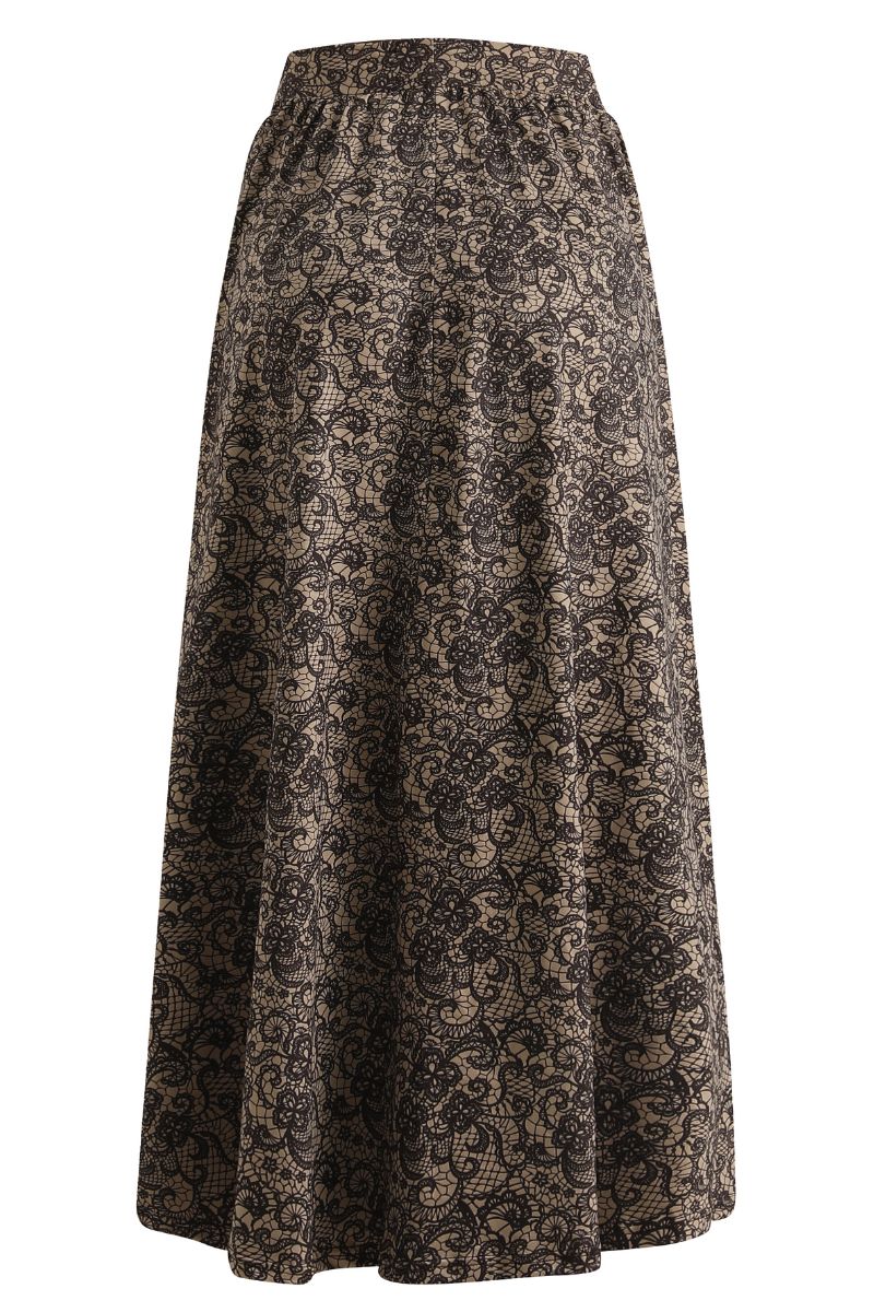 Alma Loose Skirt | Mocca Brown Lace | Nederdel fra Liberté - Image 4