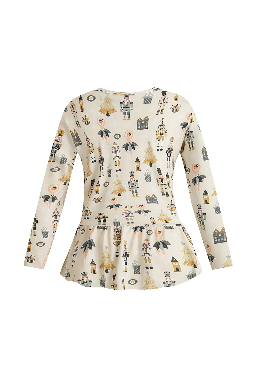 Alma Ls Frill Tshirt (Kids) | Nutcracker Creme | Bluse fra Liberté Ami - Image 3