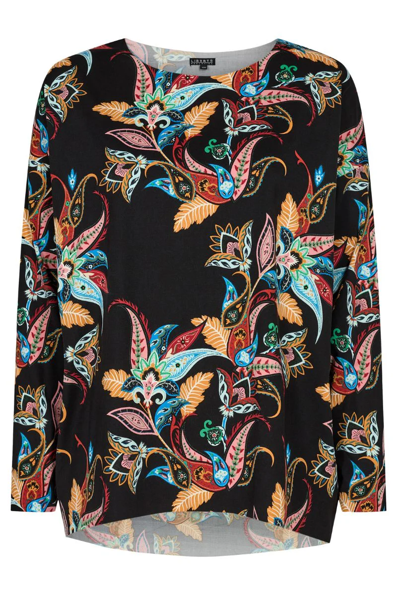 Alma Ls Top | Black Multicolor Paisley | Bluse fra Liberté - Image 2