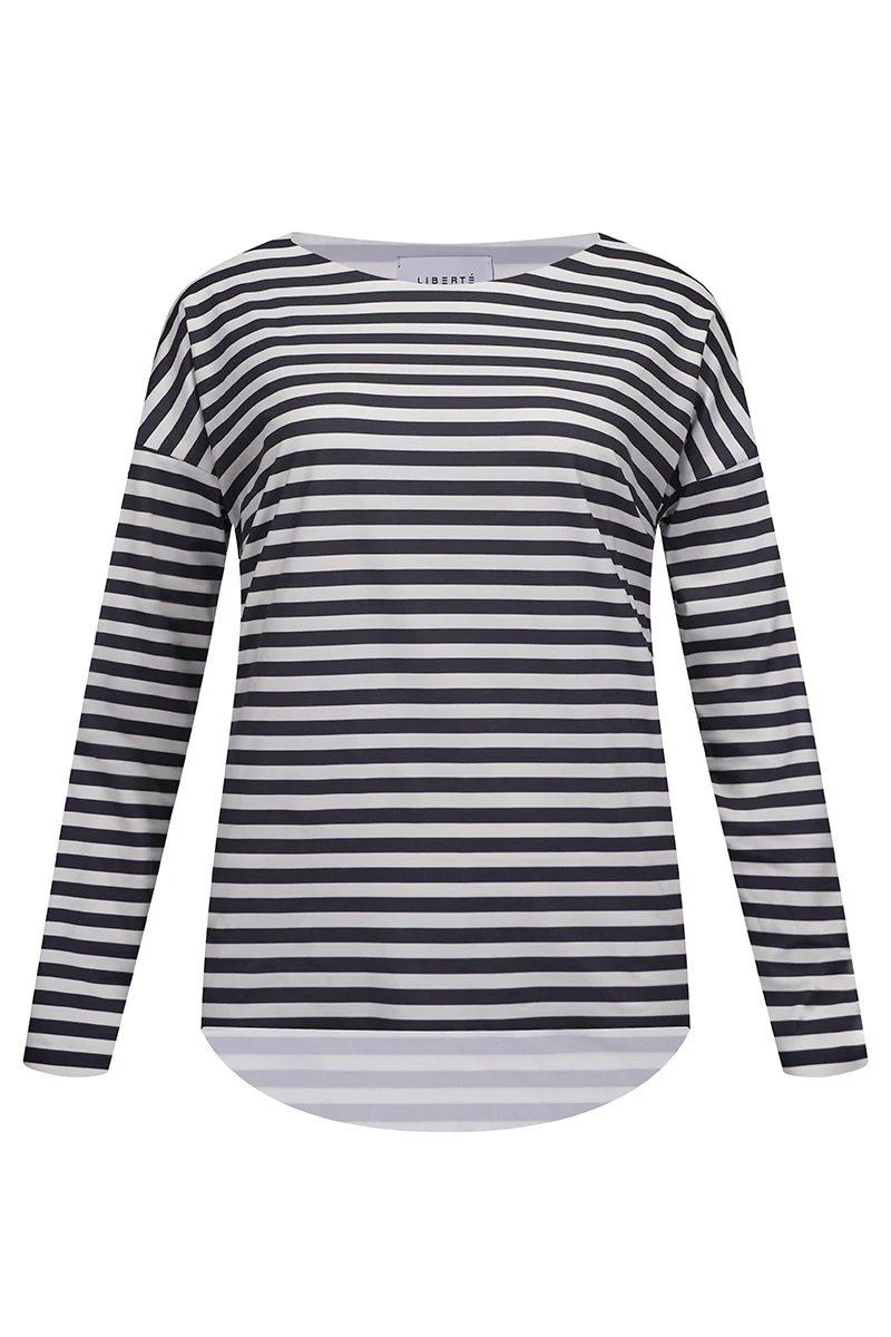 Alma Ls Top | Black Creme Stripe | Bluse fra Liberté - Image 2