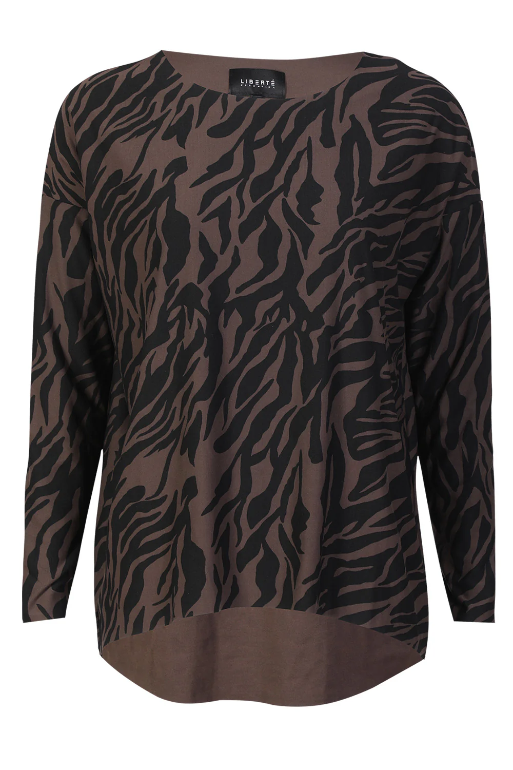 Alma Ls Top | Dark Brown Zebra | Bluse fra Liberté - Image 2