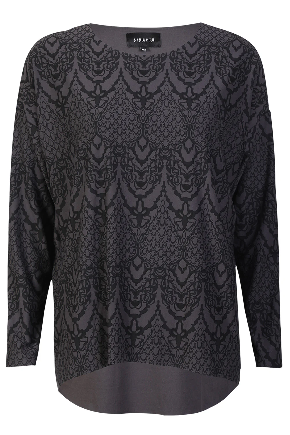 Alma Ls Top | Dark Grey Lala | Bluse fra Liberté - Image 2