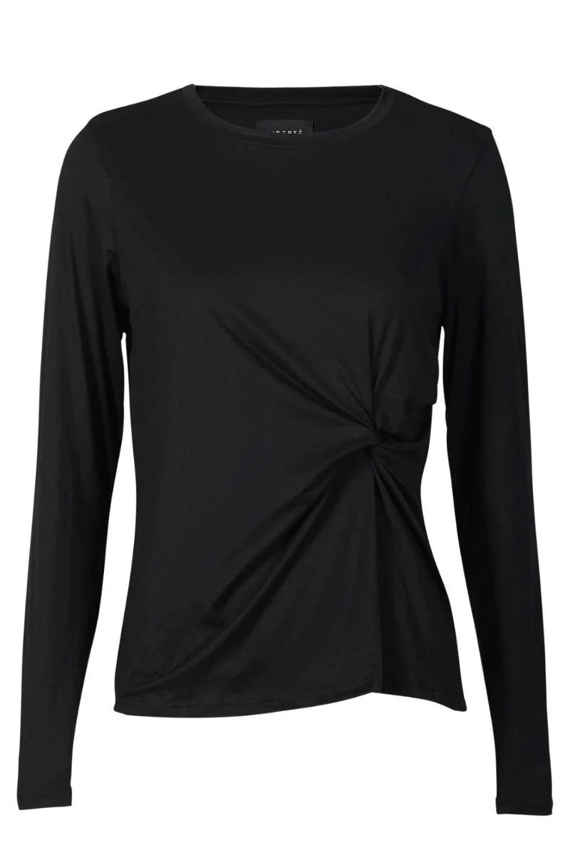 Alma Ls Twist Tshirt | Black | Bluse fra Liberté