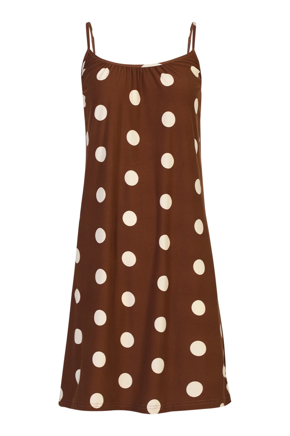 Alma Short Strap Dress | Brown Creme Dot | Kjole fra Liberté - Image 2
