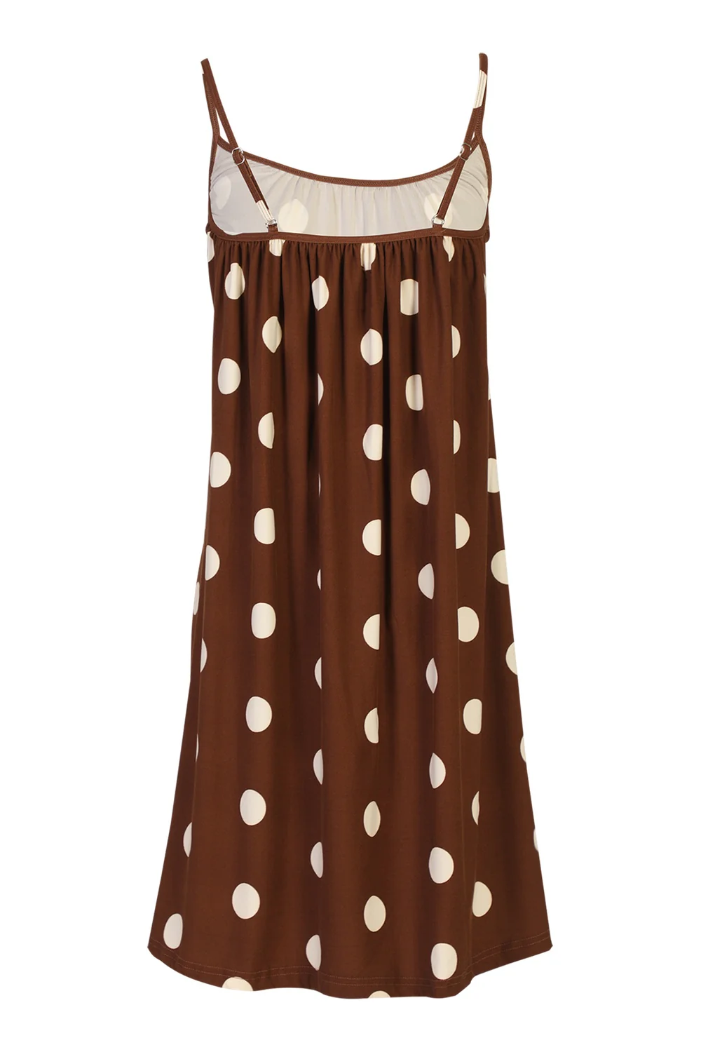 Alma Short Strap Dress | Brown Creme Dot | Kjole fra Liberté - Image 4