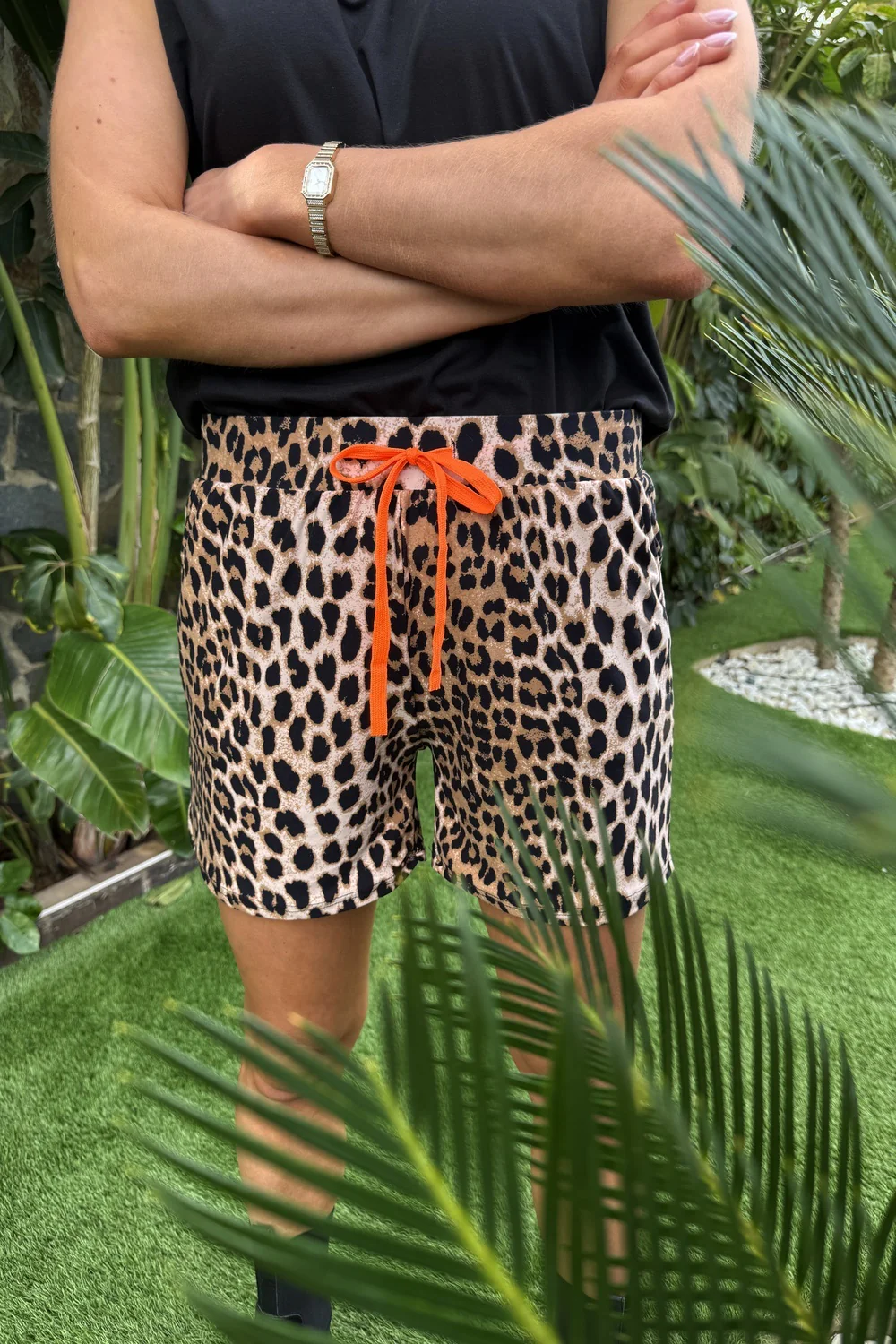 Alma Shorts | Lux Leo X Neon Orange | Shorts fra Liberté - Image 4