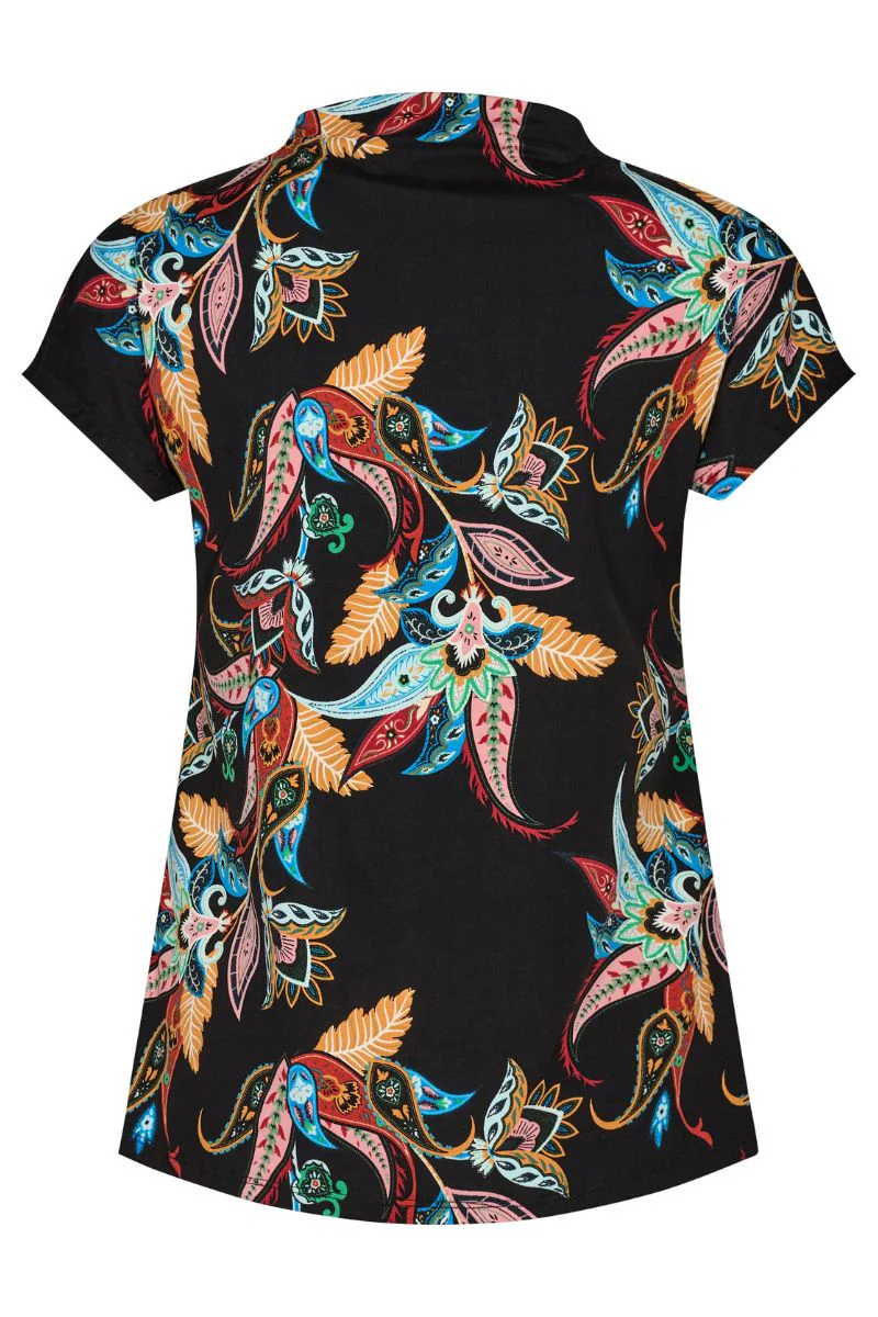 Alma Top | Black Multicolor Paisley | Bluse fra Liberté - Image 3
