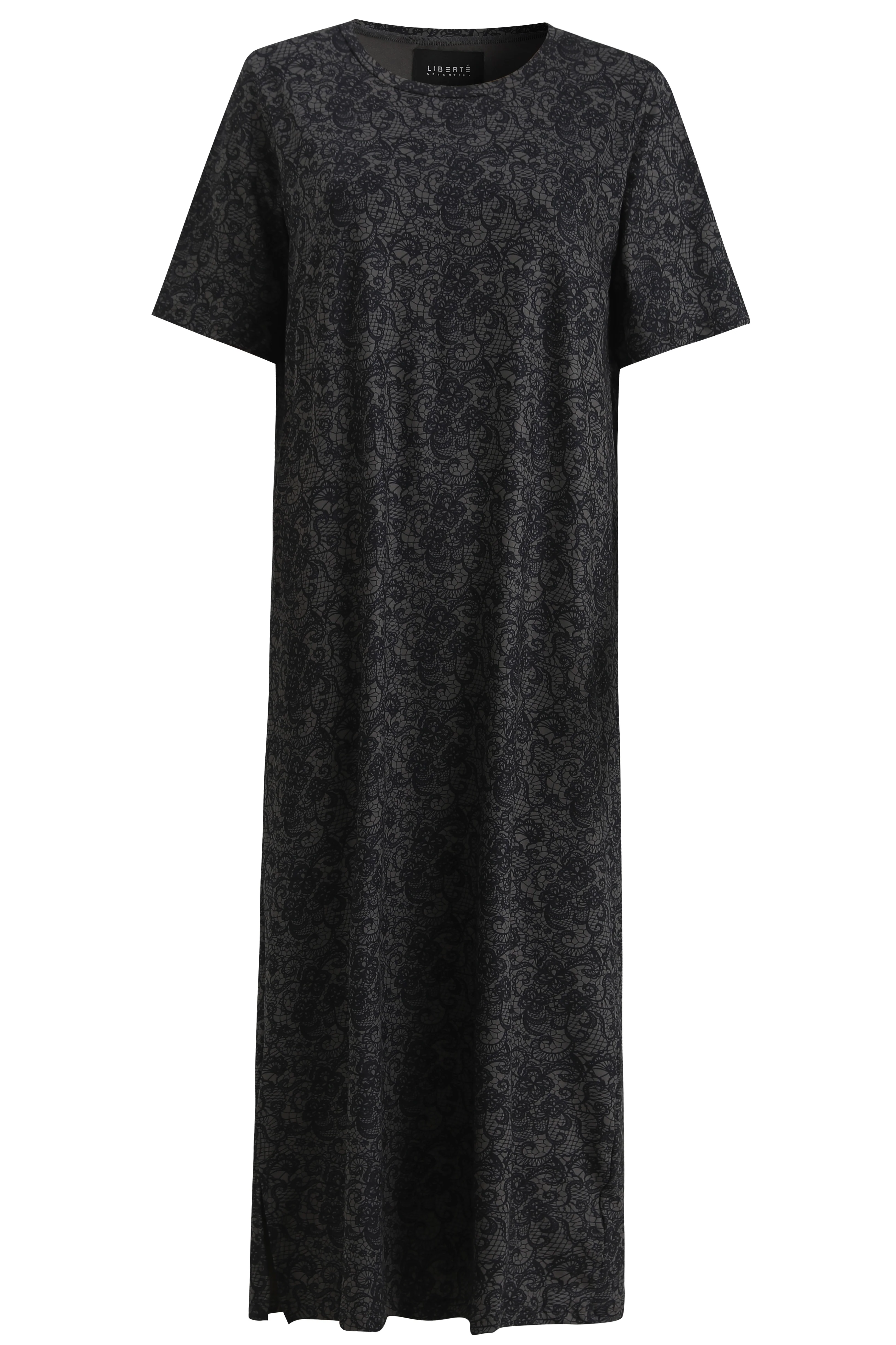 Alma Tshirt Dress | Black Grey Lace | Kjole fra Liberté - Image 2