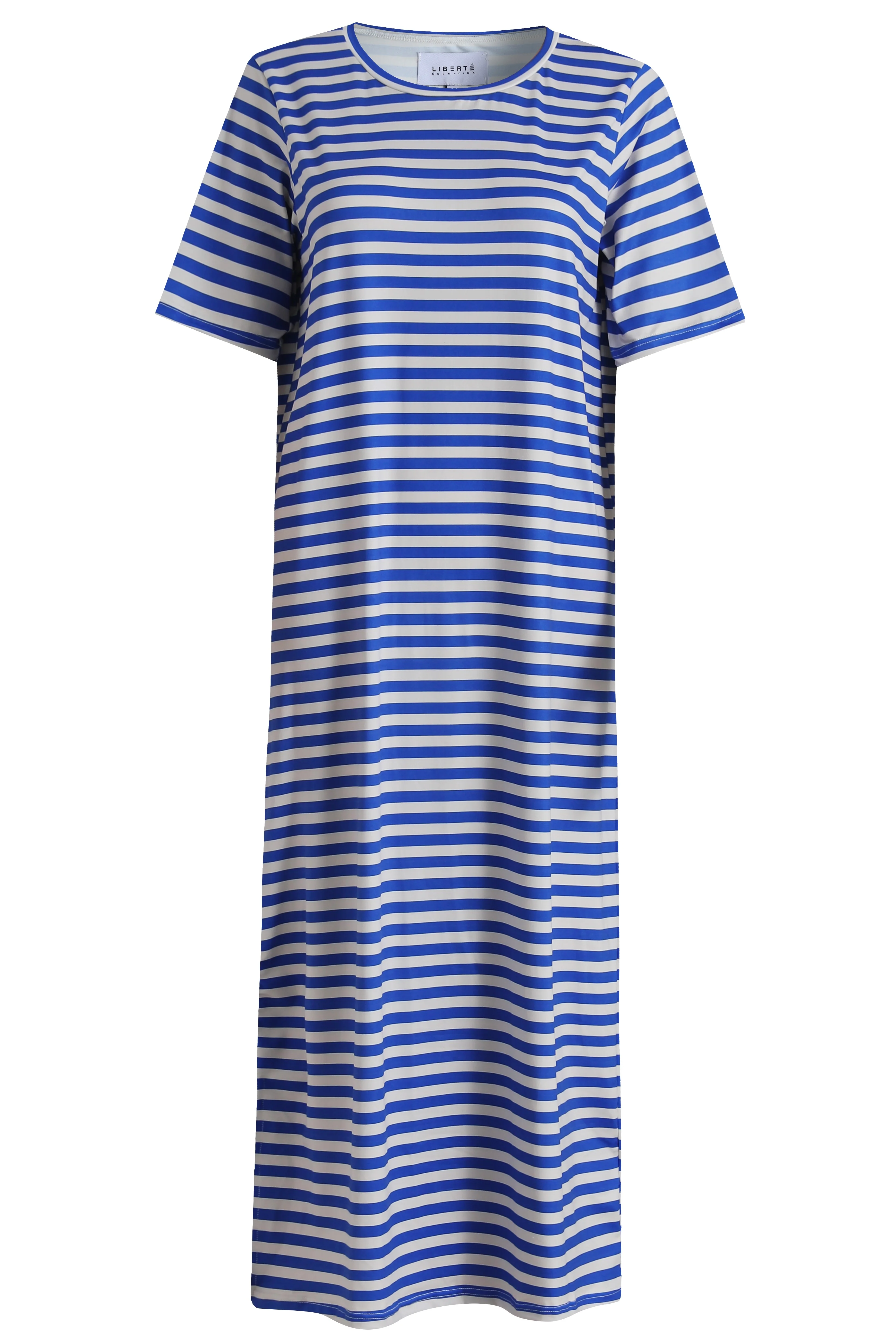 Alma Tshirt Dress | Stripe Ivory Cobolt | Kjole fra Liberté