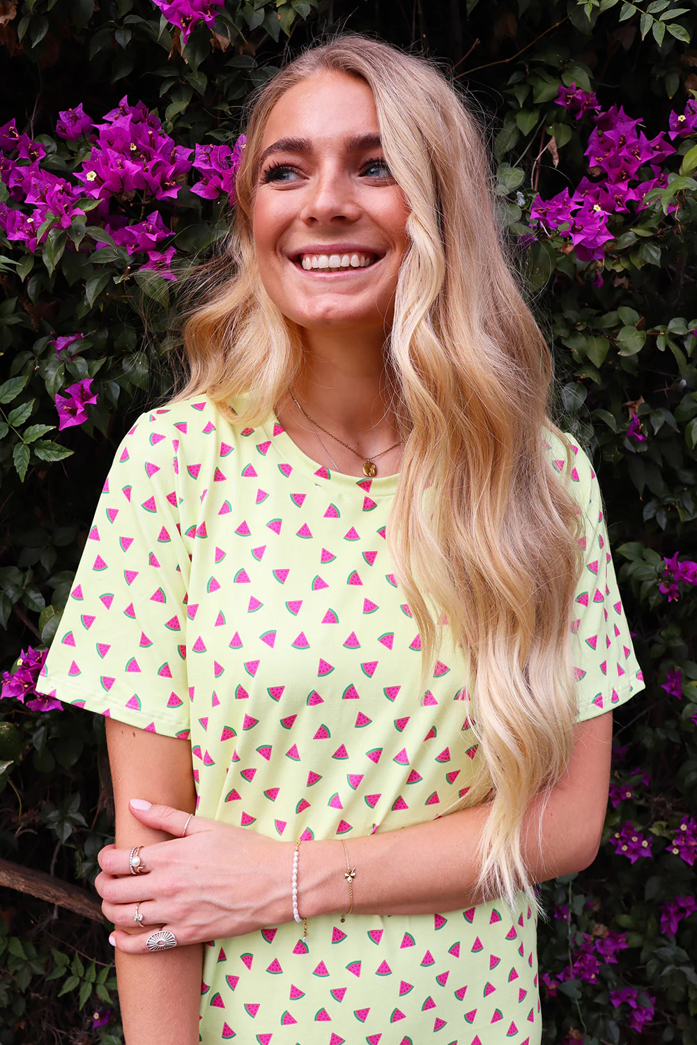 Alma Tshirt Dress | Yellow Watermelon | Kjole fra Liberté - Image 3