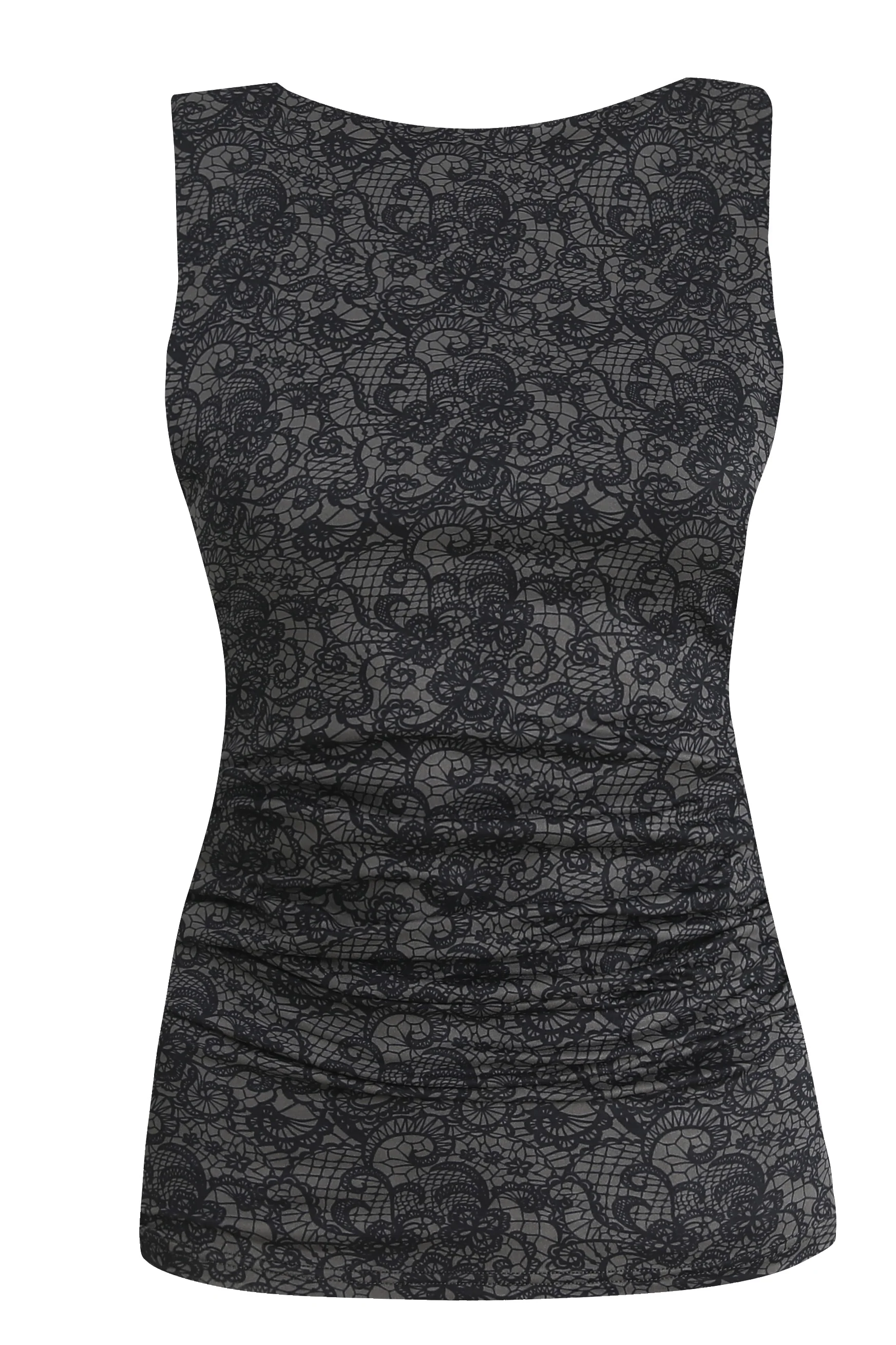 Alma Turn Top | Black Grey Lace | Vendbar top fra Liberté