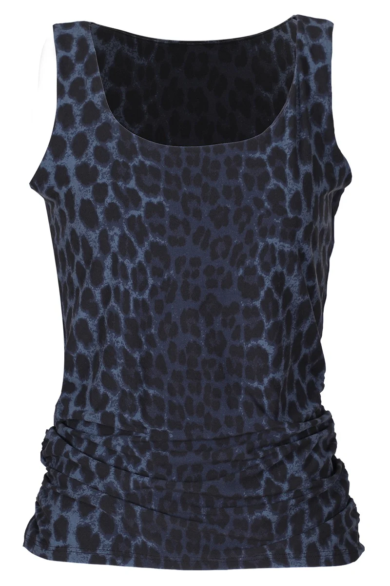 Alma Turn Top | Dusty Navy Leo | Vendbar top fra Liberté - Image 2