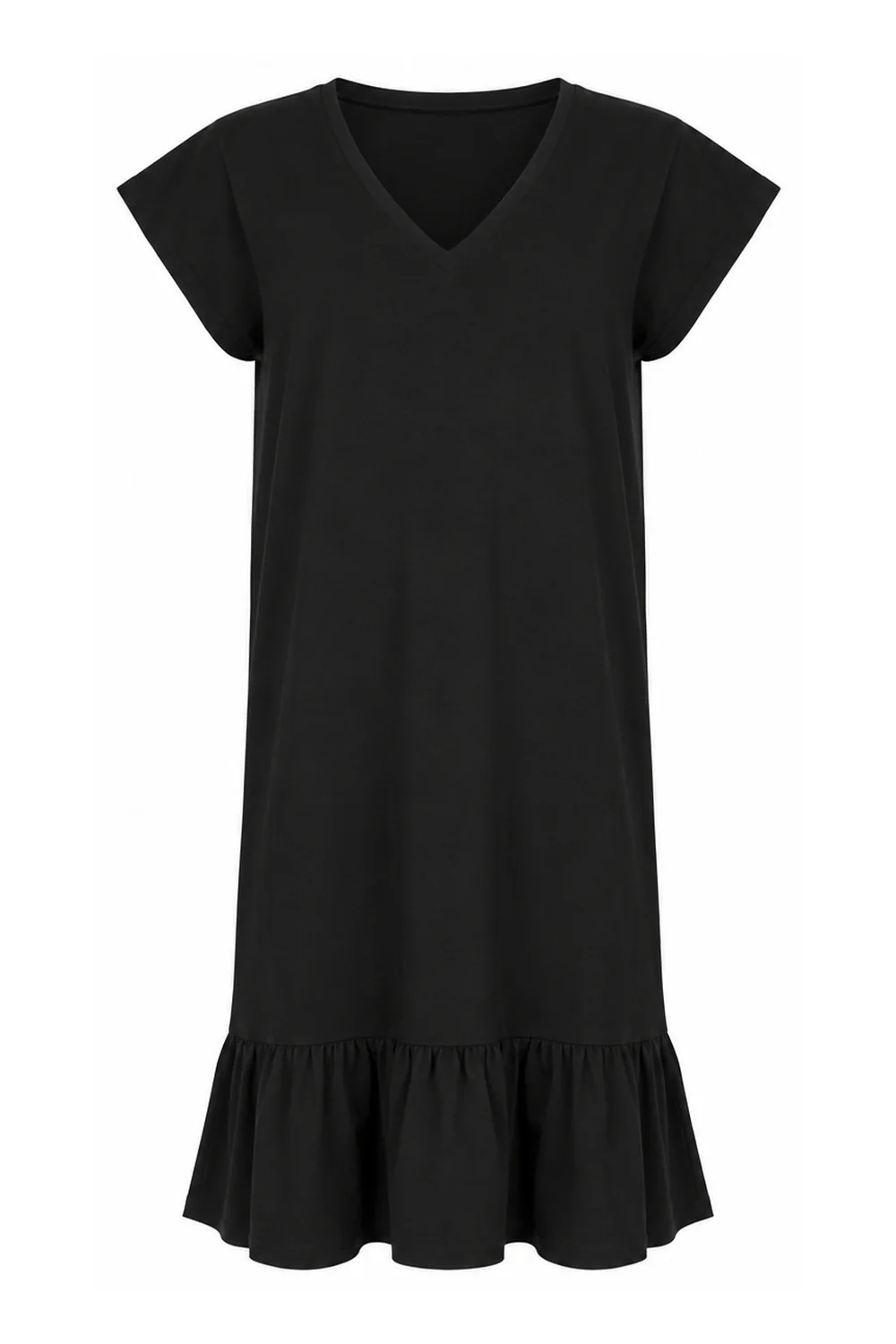 Alma U Tshirt Frill Dress | Black | Kjole fra Liberté - Image 3