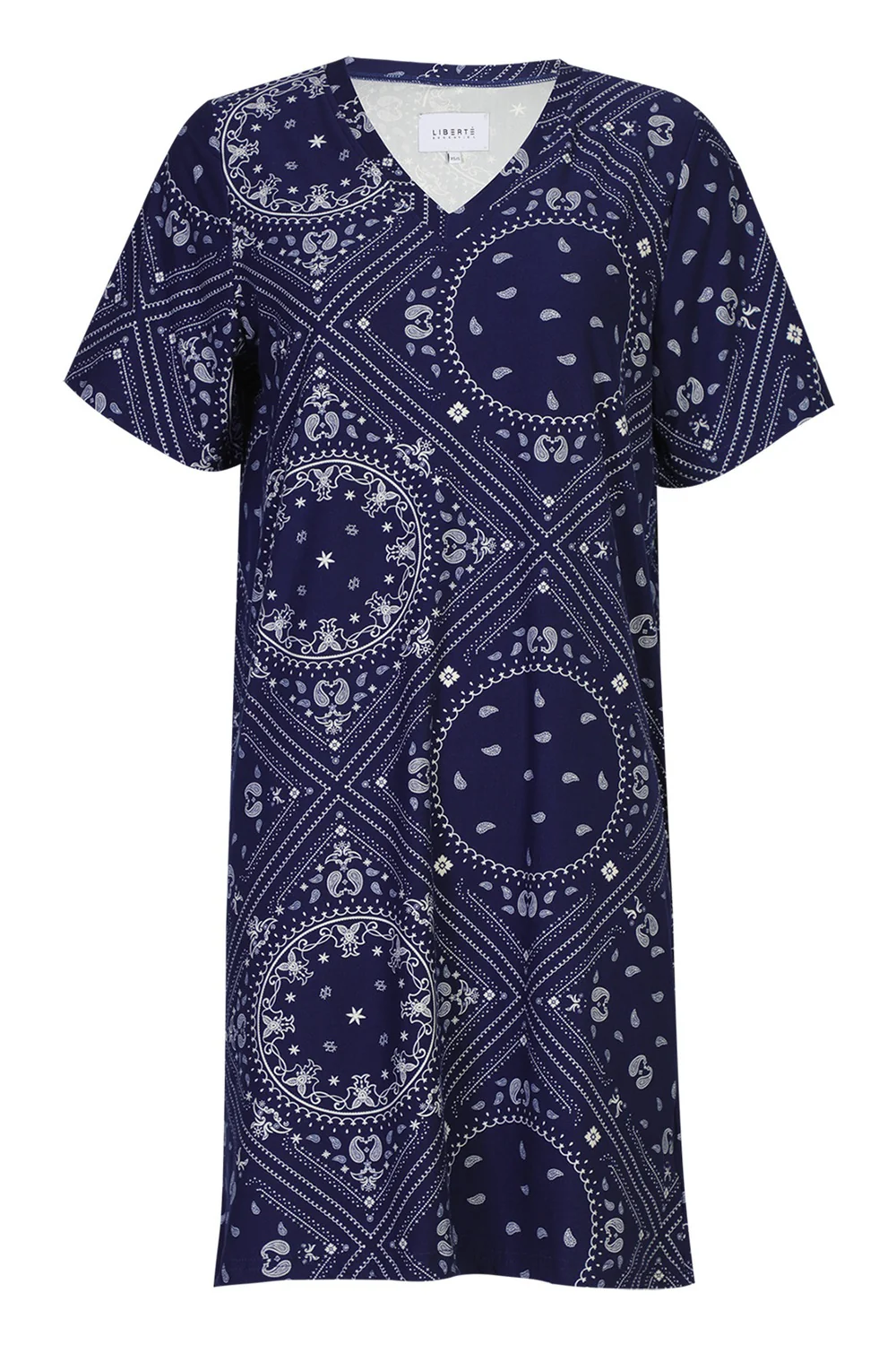 Alma Vneck Tshirt Dress | Blue Scarf | Kjole fra Liberté - Image 2