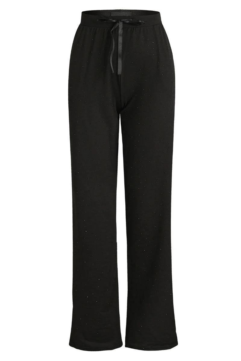 Alma Wide Pants | Black Black Simili (sorte sten) | Bukser fra Liberté - Image 2