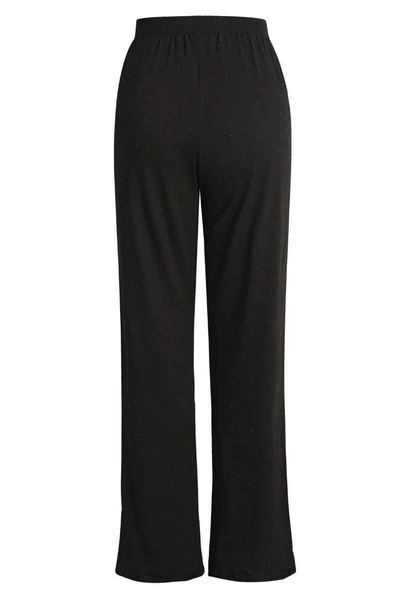 Alma Wide Pants | Black Black Simili (sorte sten) | Bukser fra Liberté - Image 4