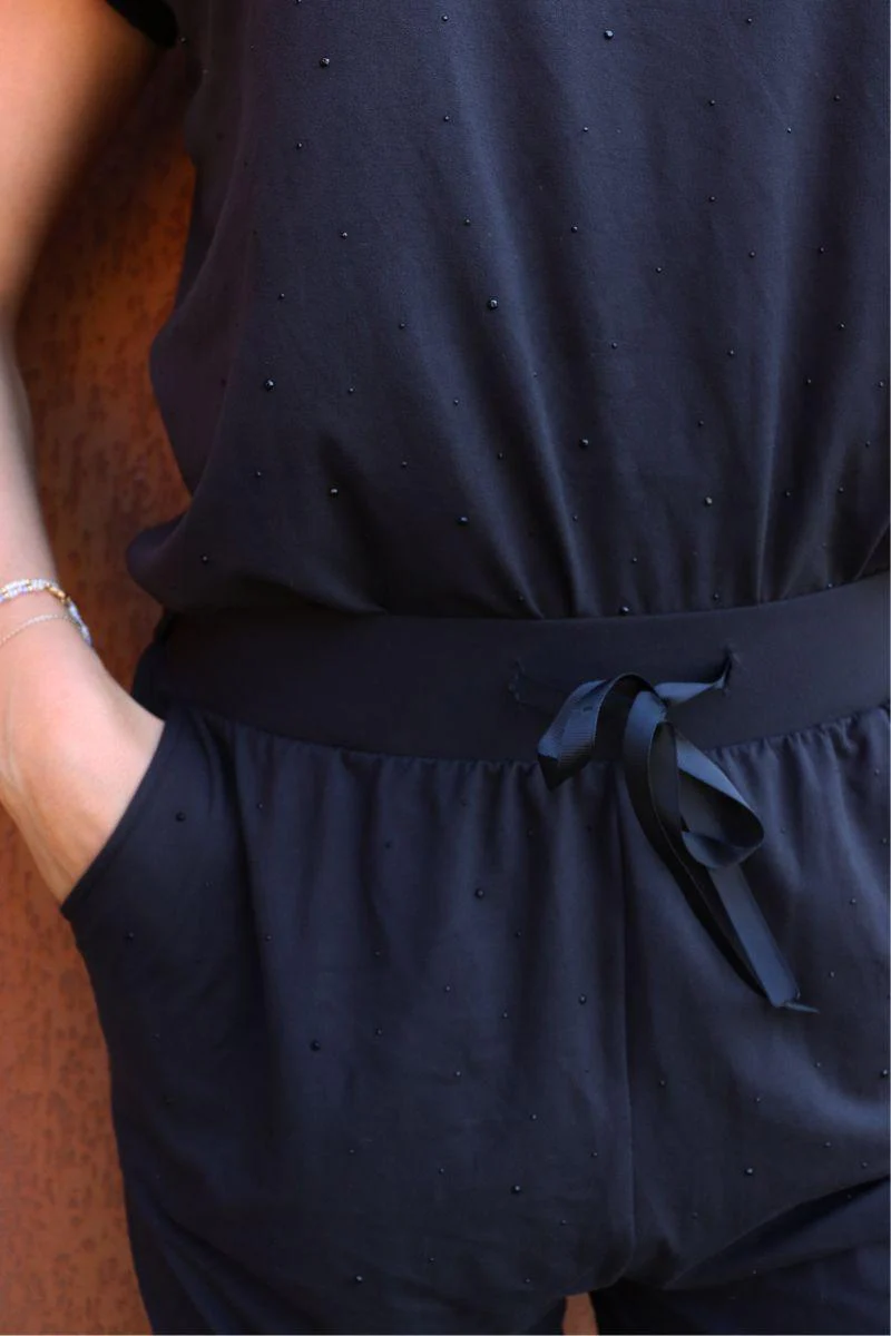 Alma Wide Pants | Black Black Simili (sorte sten) | Bukser fra Liberté - Image 5