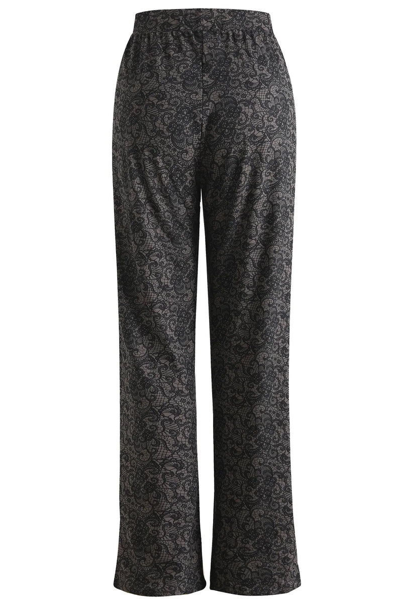Alma Wide Pants | Black Grey Lace | Bukser fra Liberté - Image 4
