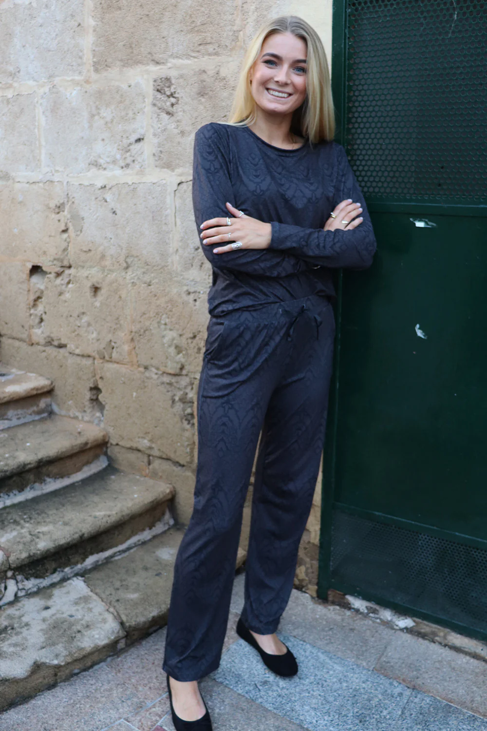 Alma Wide Pants | Dark Grey Lala | Bukser fra Liberté - Image 3