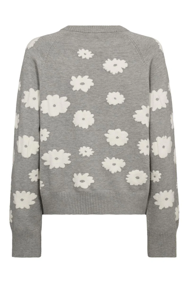Alpi Pullover 207335 | L. Grey Mel. W. Star Off-White | Strik fra Freequent - Image 4