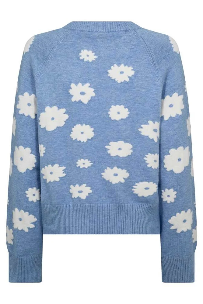 Alpi Pullover 207335 | Vista Blue Ml W Star Off-White | Strik fra Freequent - Image 3