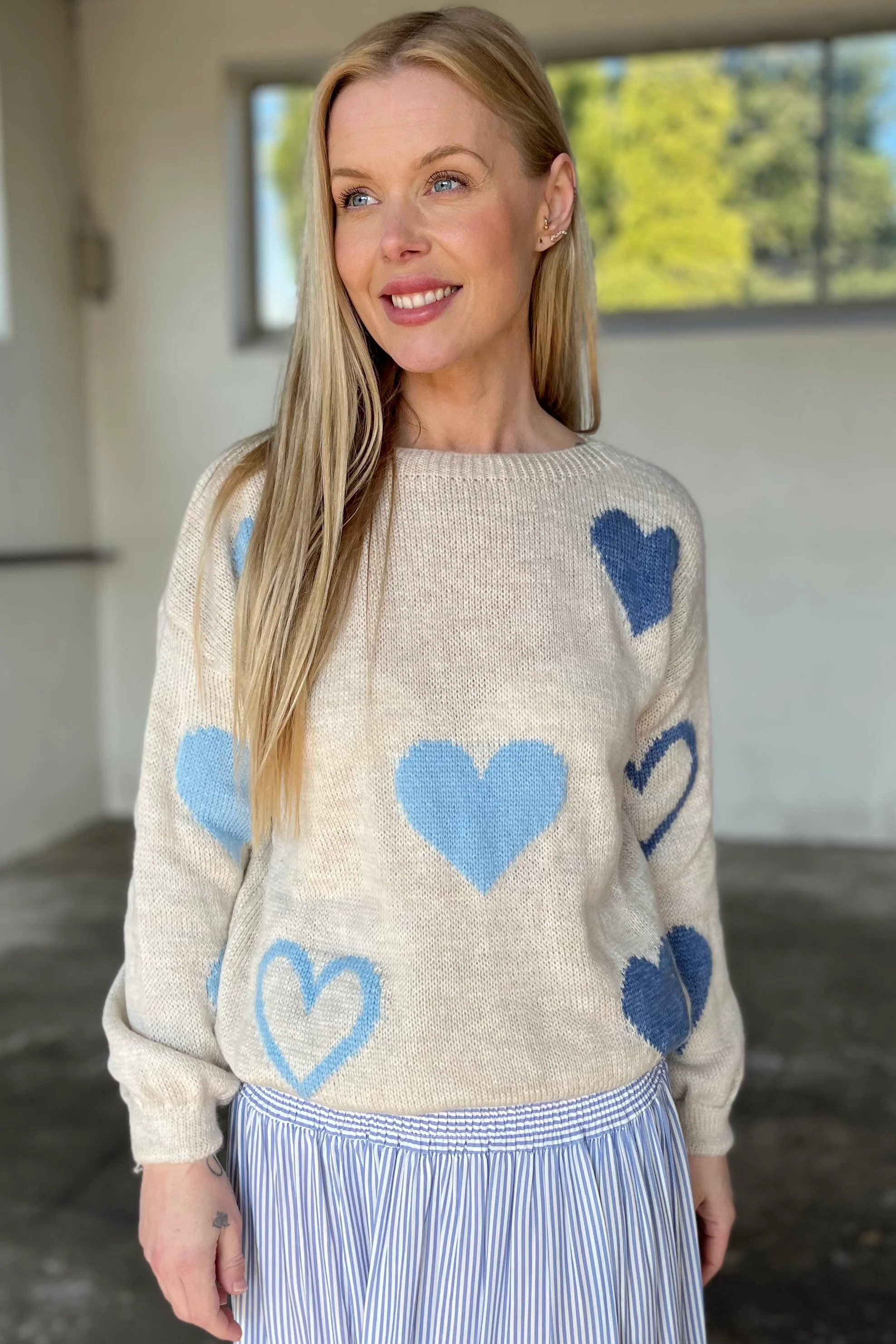 Amarante Knit | Beige/Jeans/Celeste | Strik fra Marta du Chateau - Image 2