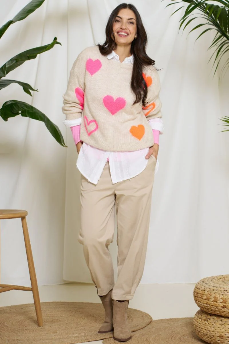 Amarante Knit | Beige/Pink/Orange | Strik fra Marta du Chateau - Image 3