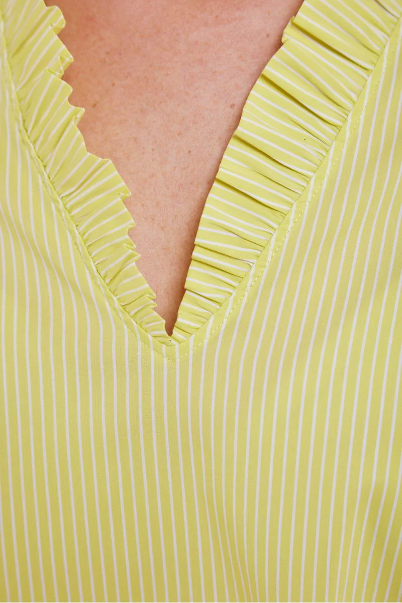 Amelia Stripe Blouse | Yellow Plum | Bluse fra Mos Mosh - Image 8