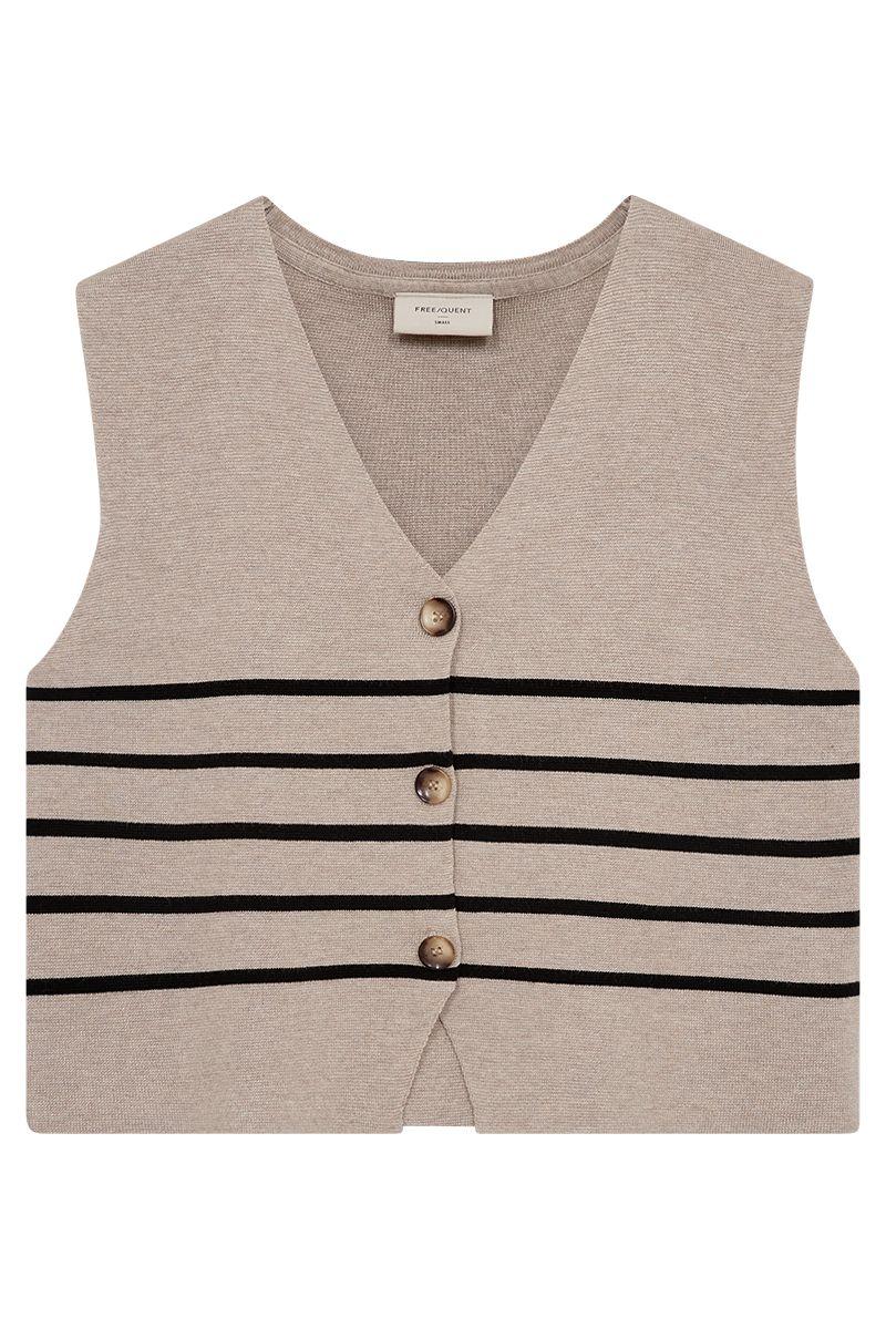 Ani Waistcoat 205686 | Simply Taupe Mel. W. Black | Jakke fra Freequent - Image 2