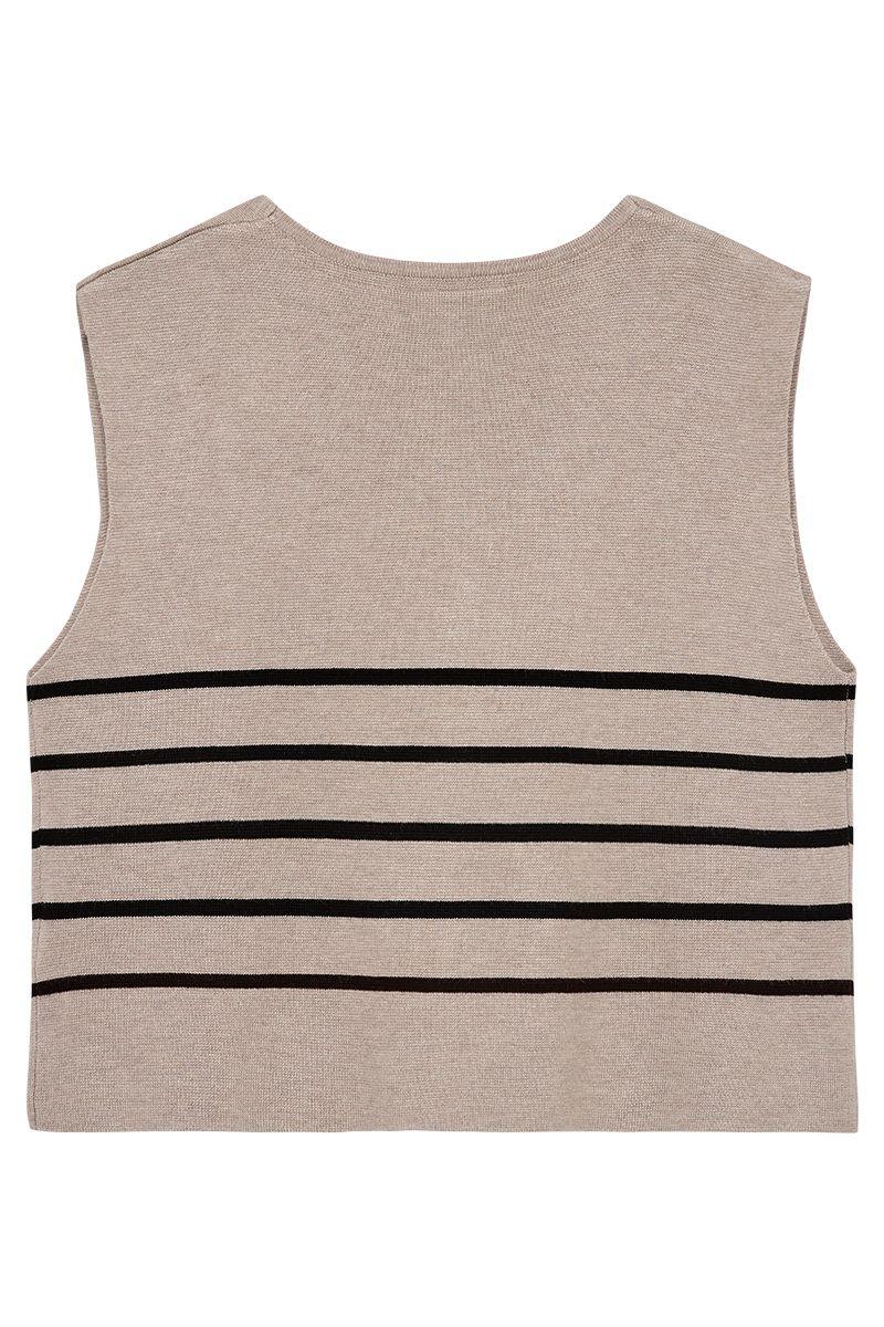 Ani Waistcoat 205686 | Simply Taupe Mel. W. Black | Jakke fra Freequent - Image 4