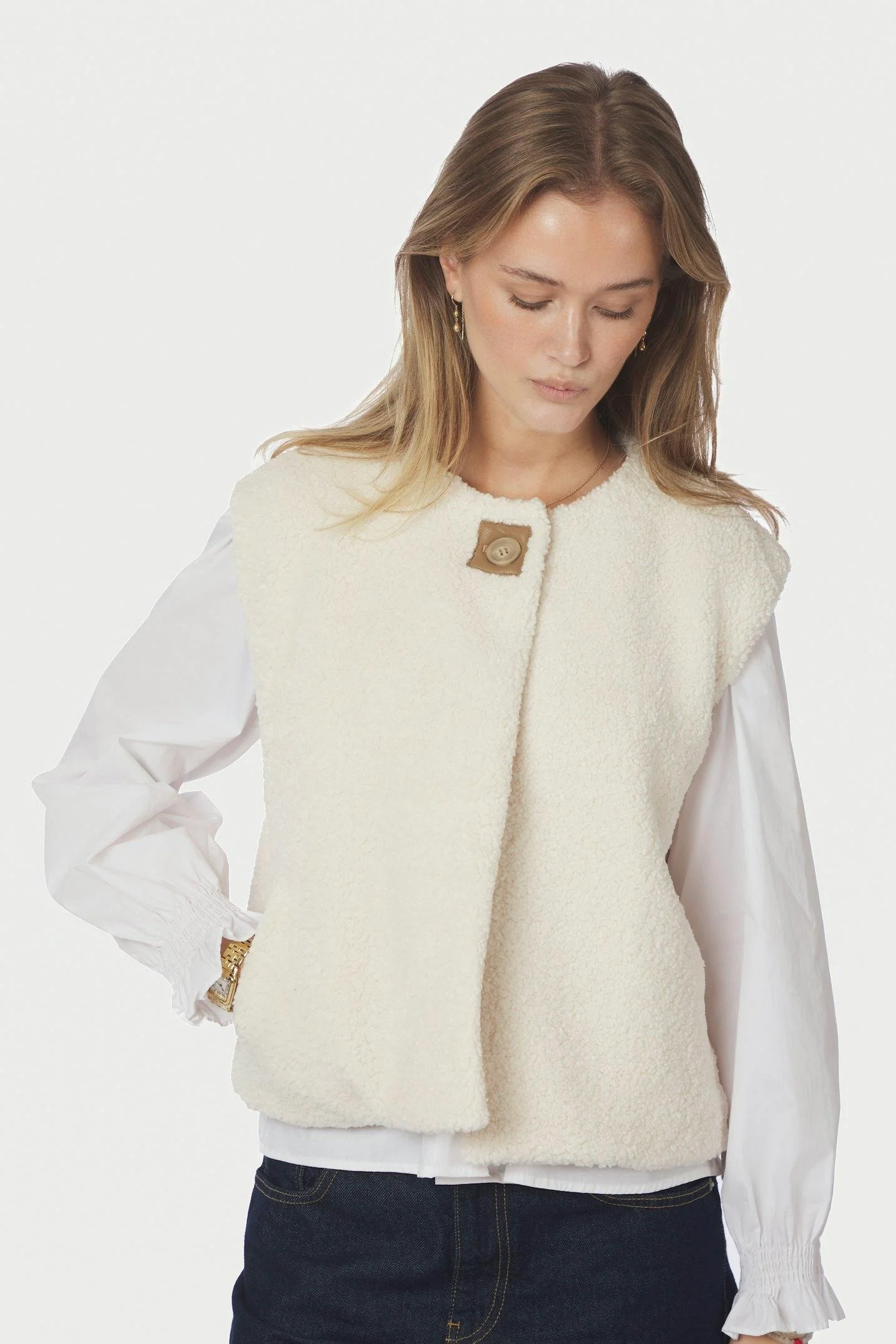 Anjanna Teddy Vest | Ivory | Vest fra Neo Noir - Image 6